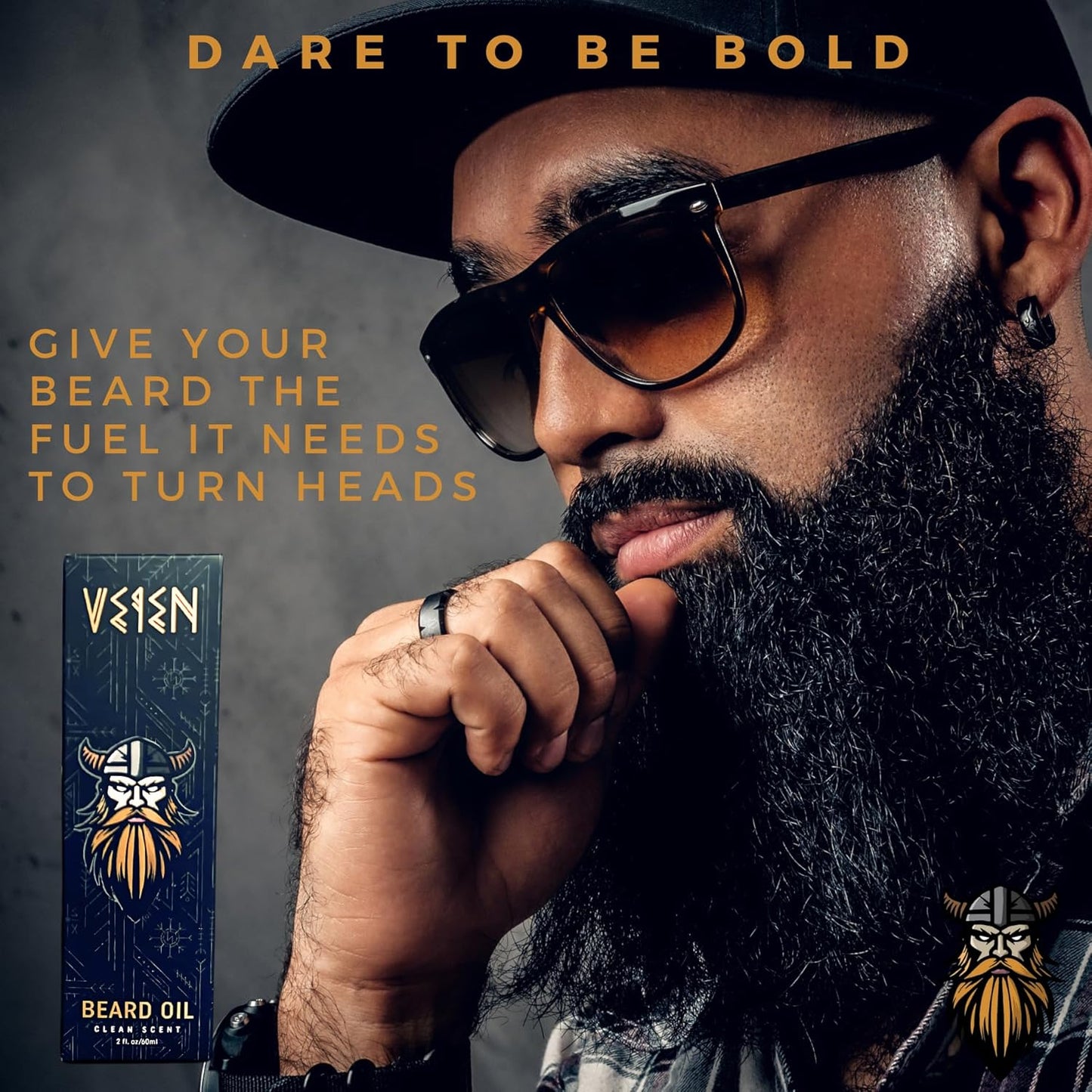 Veien Beard Oil for Men Premium All-Natural 2floz Made in USA for Thicker Darker Fuller Growth Moisturizes Conditions Softens Strengthens Smooths Frizz Hydrates for All Hair & Skin Types Reduces Itch