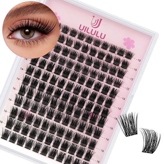 Lash Clusters D Curl Fluffy Clusters Lashes 0.07D 10-18 MIX 132 Eyelashes Individual Lashes DIY Lash Extensions at Home False Lashes Wide Band Wispy Eye Lash Clusters(U08, 10-18mix)