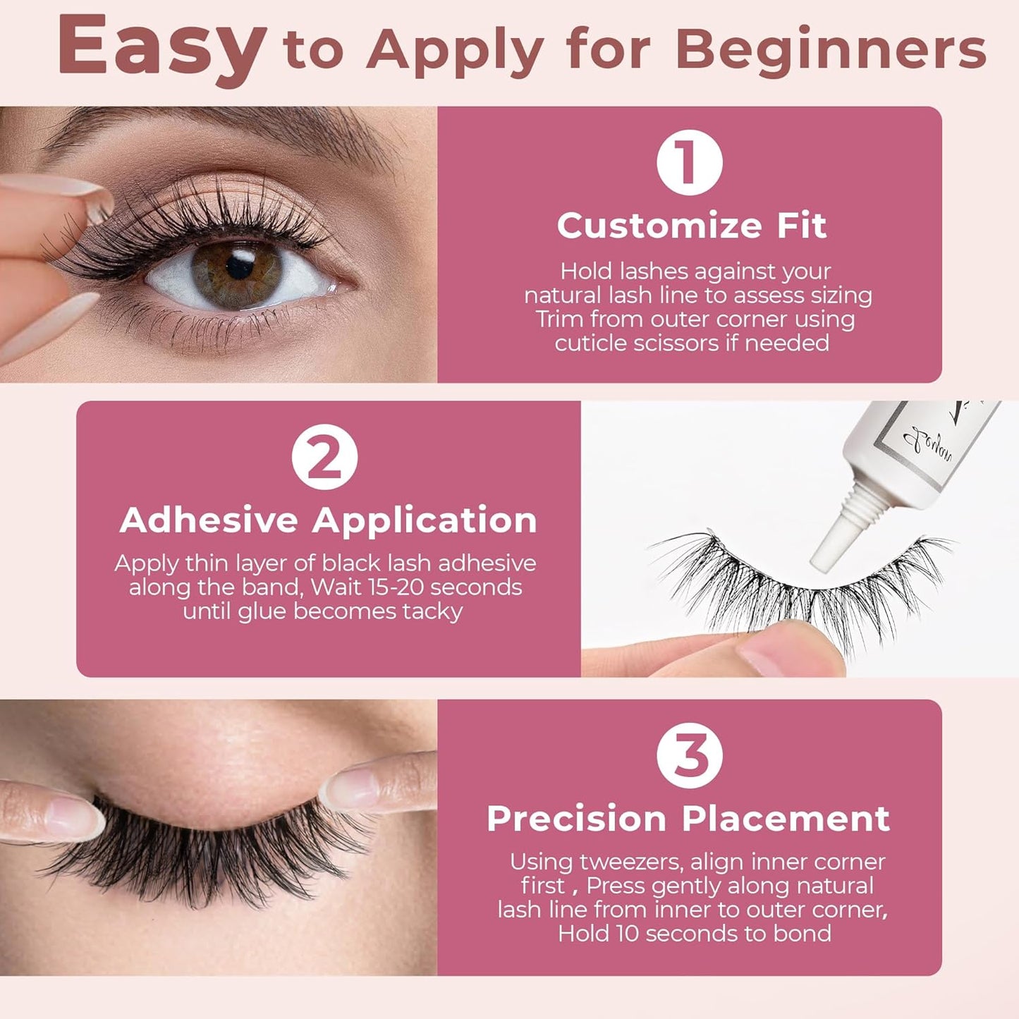 Wispy Lashes - Natural False Eyelashes Strip Lashes with Clear Band for Daily Wear 7 Pairs Cat Eye Lashes 12mm Reusable Fake Lashes That Look Like Extensions