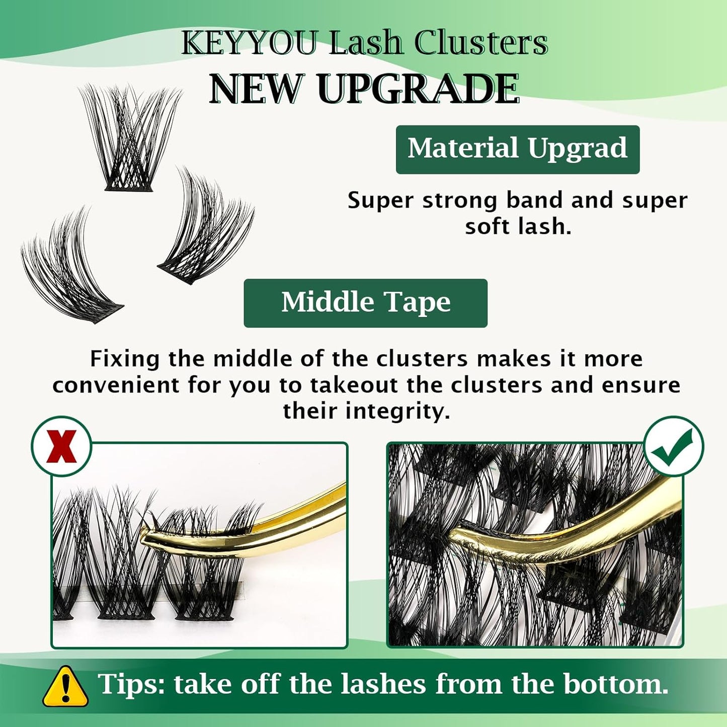 Lash Clusters 96pcs Individual Lashes Y01 C Curl 14mm Eyelash Clusters KEYYOU Volume Wispy Lash Extension Soft&Comfortable Easy DIY at Home(Y01,C-14mm)