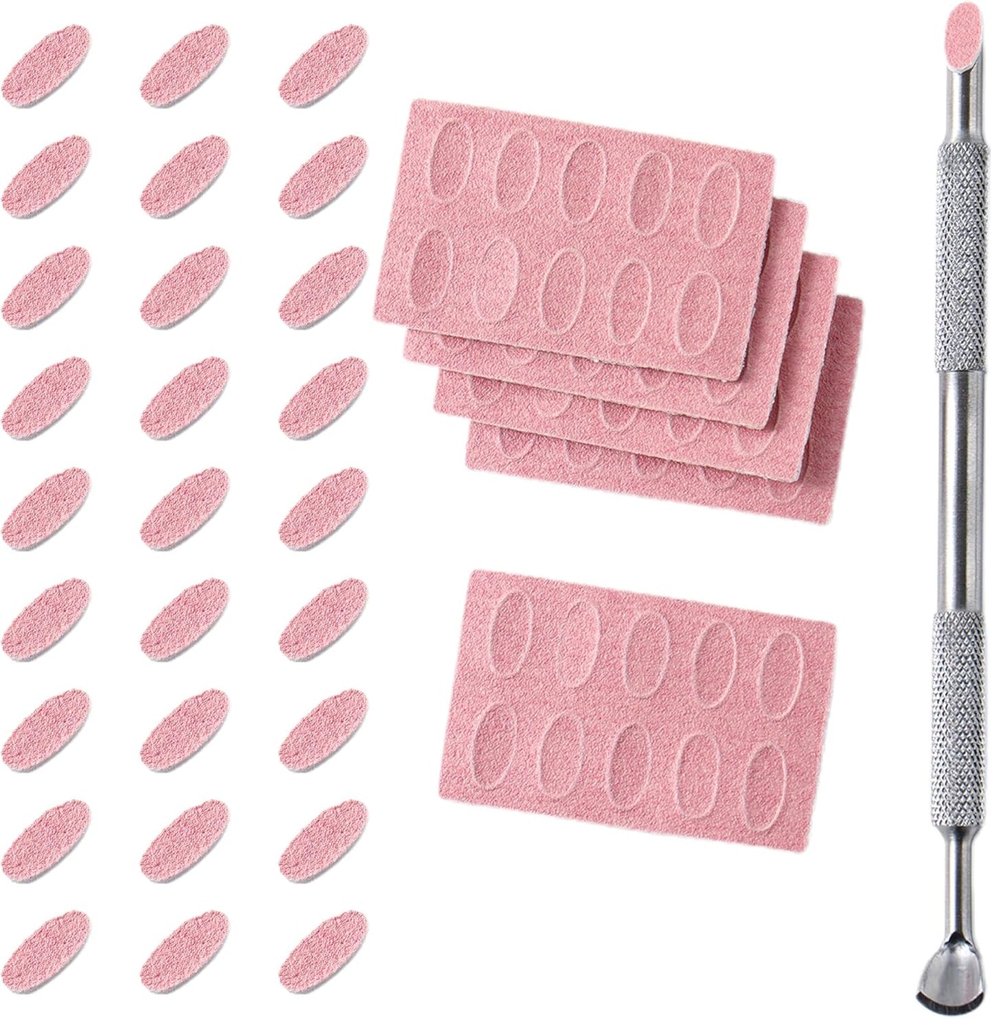 180 Grit Sandpaper Sheets Dual Ended Nail Cuticle Pusher Cuticle Cutter Self-Adhesive Sandpaper for Keratinizer Slant Heads Nail Art Pre Polishing Sandpaper Nail and Foot Salon Home Sandpaper