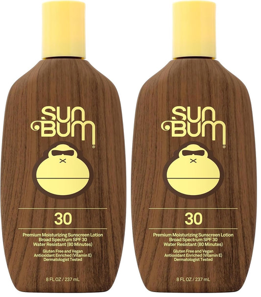 Sun Bum Original Scent SPF 30 Sunscreen Lotion | Vegan and Hawaii 104 Act Compliant (Octinoxate & Oxybenzone Free) Broad Spectrum Moisturizing UVA/UVB Sunscreen with Vitamin E | 8 oz (Pack of 2)