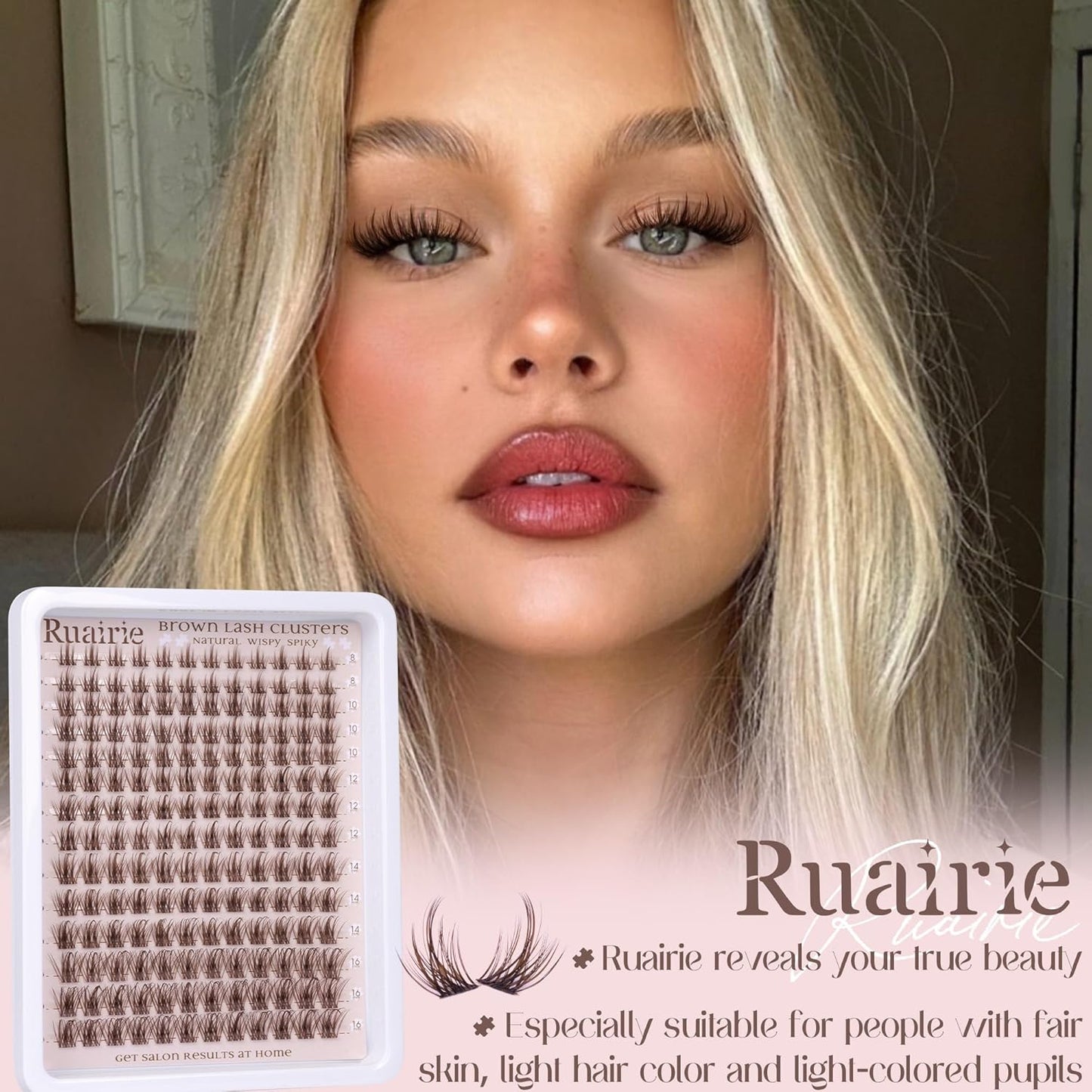 Brown Lash Clusters Invisible Band Eyelash Clusters Manga Cluster Lashes Natural Lashes Clusters C Curly 8-16mm Wispy Cluster Eyelash Extensions 168pcs DIY Individual Lashes by Ruairie