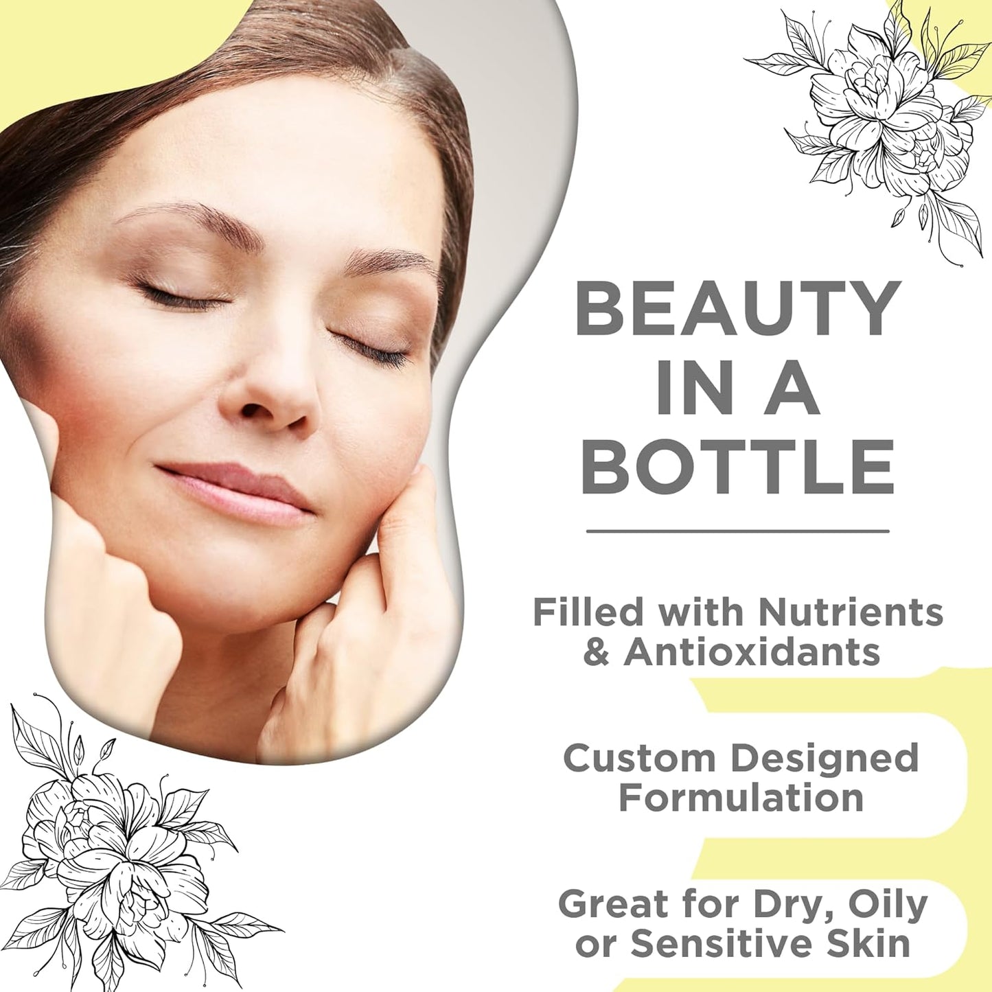 Skin Nation Super Hydrating Vitamin C Face Serum with Ferulic Acid, Aloe Vera, Rosehip Oil, Can Help Smooth Skin Texture and Supports Firmer Skin, for Dry and Sensitive Skin