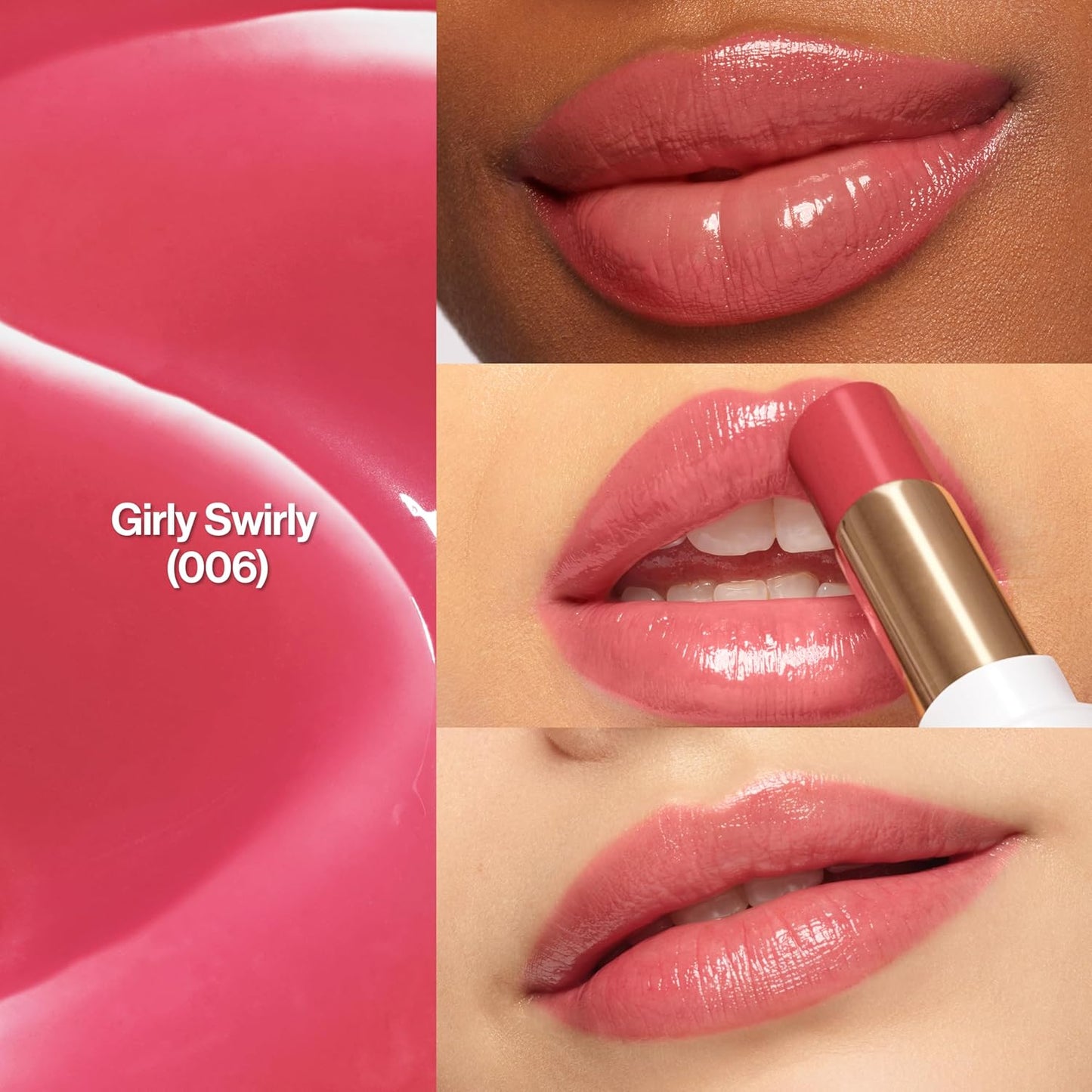 REVLON Super Lustrous Glass Shine Balm, Hydrating Tinted Lipstick, Sheer, Glossy Shiny Finish, 006 Girly Swirly, 0.11 oz