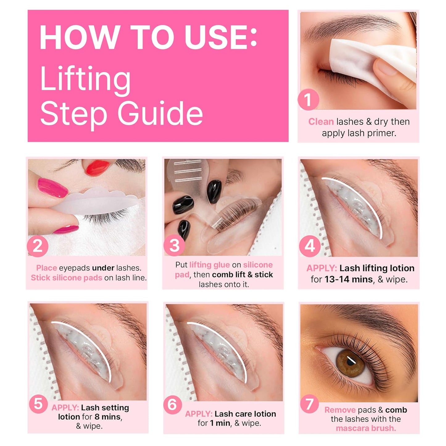 Korean At Home Eye Lash Lift and Tint Kit Professional Brow Lamination and Tint Kit Eye Lash Tint Kit Black Eye Brow Tint Kit