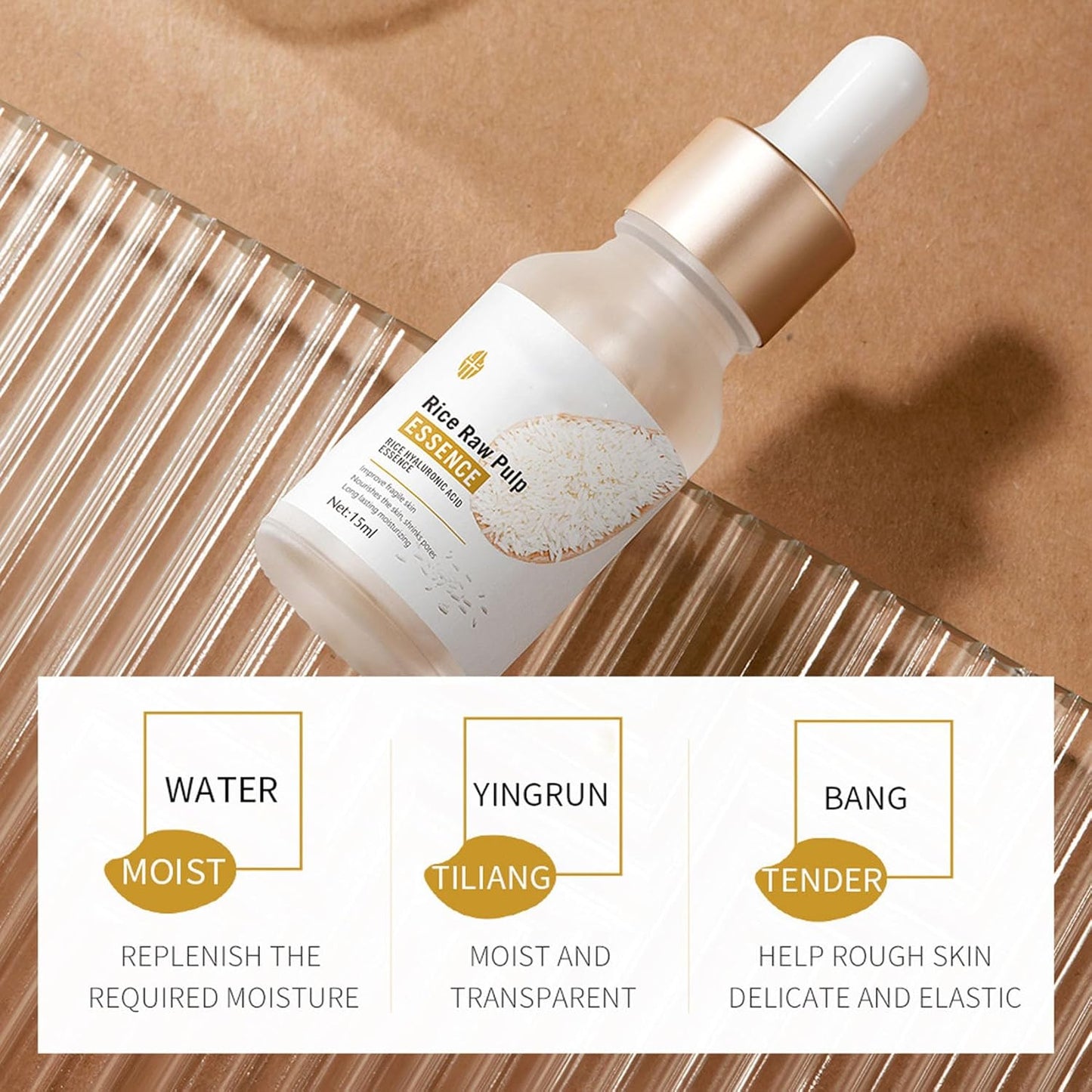 Rice Skin Care Sets, 5Pcs Face Care Set for Women, Moisturize Skin, Smooth Wrinkles & Fine Lines, Improve Skin, Hydrating Skin Care Routine Set with Rice Extract Face Serum, Mask, Cleanser, Eye Cream