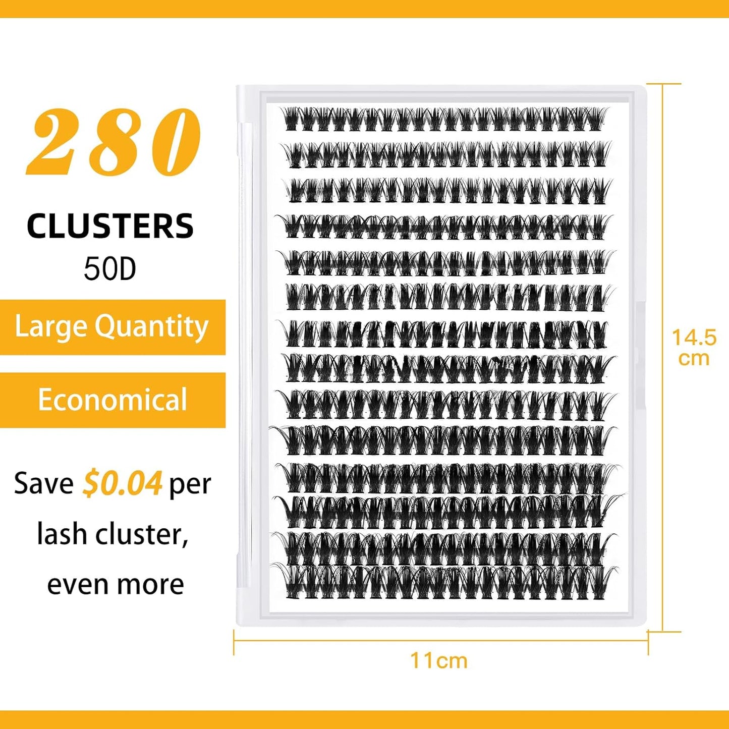 B&Qaugen Lash Clusters 50D-D-18 Individual Lashes 280 Clusters False Eyelash Extensions at Home (50D-D, 18MM)