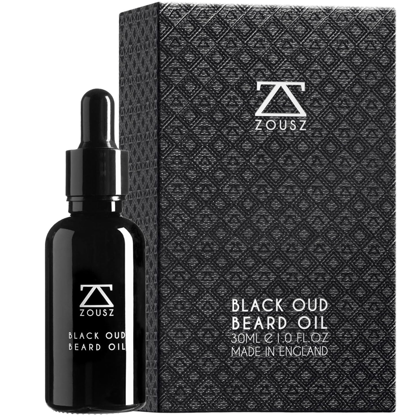 Black Oud Beard Oil for Men – Natural Beard Growth Oil with Argan & Avocado Oils – Sandalwood Scent – Softens, Strengthens & Conditions Facial Hair – 30ml Bottle