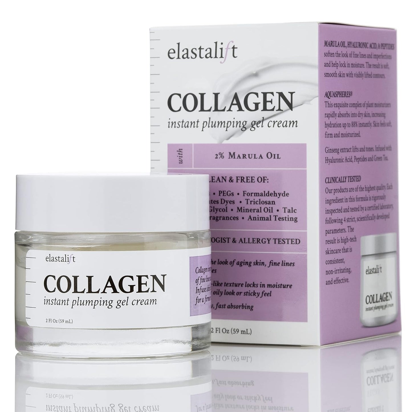 Elastalift Collagen Cream Anti Aging Plumping Lotion For Face | Concentrated Facial Collagen Lotion Skin Care Moisturizer Gel Helps Firm + Smooth Wrinkles & Fine Lines, Collagen Face Cream, 2 Fl Oz