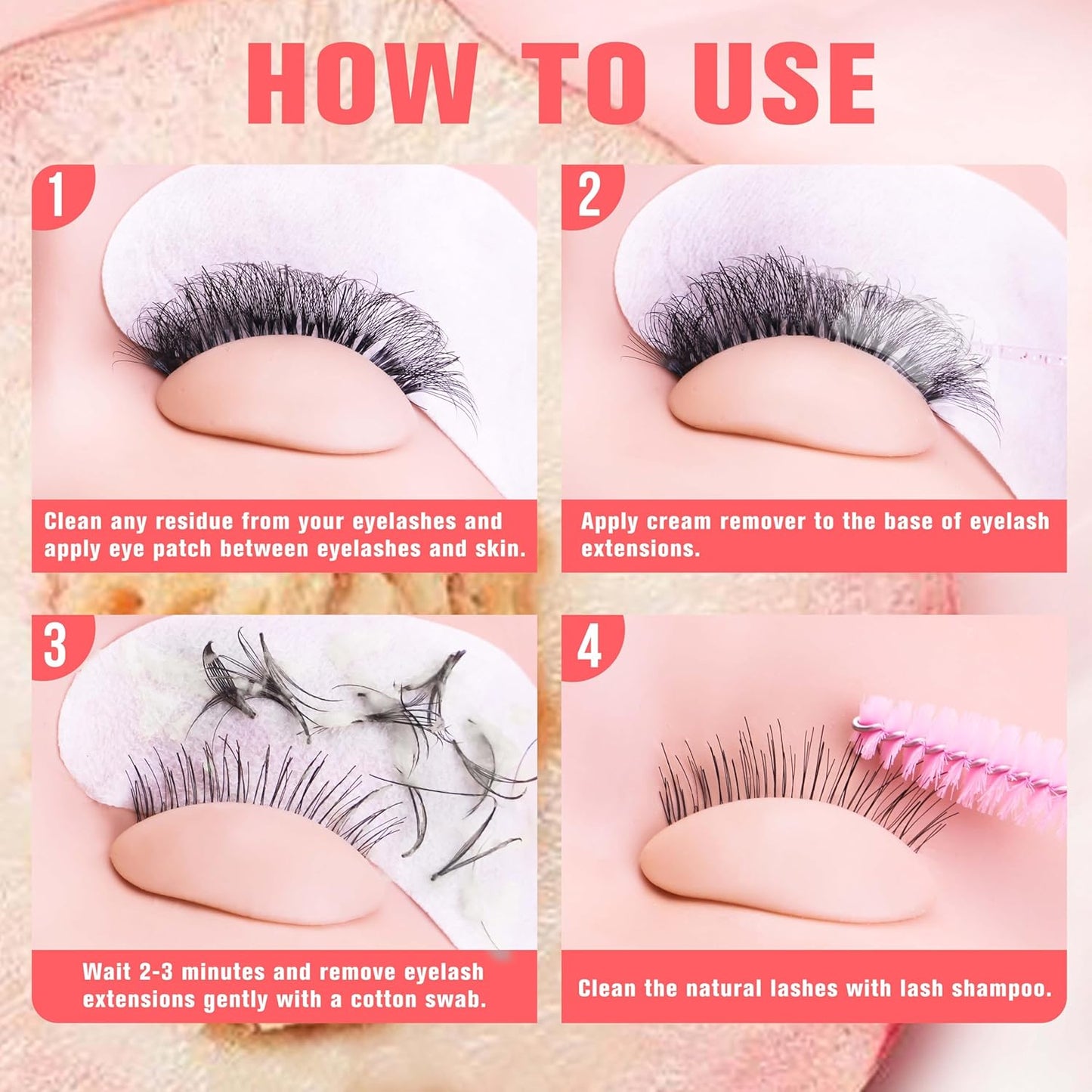 VEYES INC Cream Lash Remover for Lash Extensions 10g Low Irritation Eyelash Glue Remover Lash Tech Supplies for Professional or Salon Use Peach