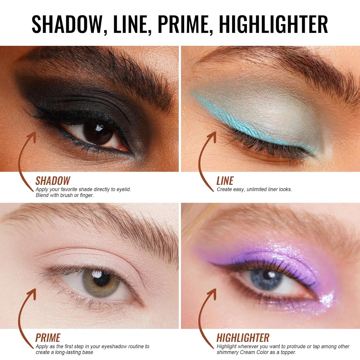 Oulac White Matte Eyeshadow 3-in-1 Eyeshadow Eye Primer&Eyeliner Highly Pigmented Waterproof Smudge-proof Long Lasting Wear Smooth&Blendable Formula for Natural Look,Vegan & Cruelty-Free CM10