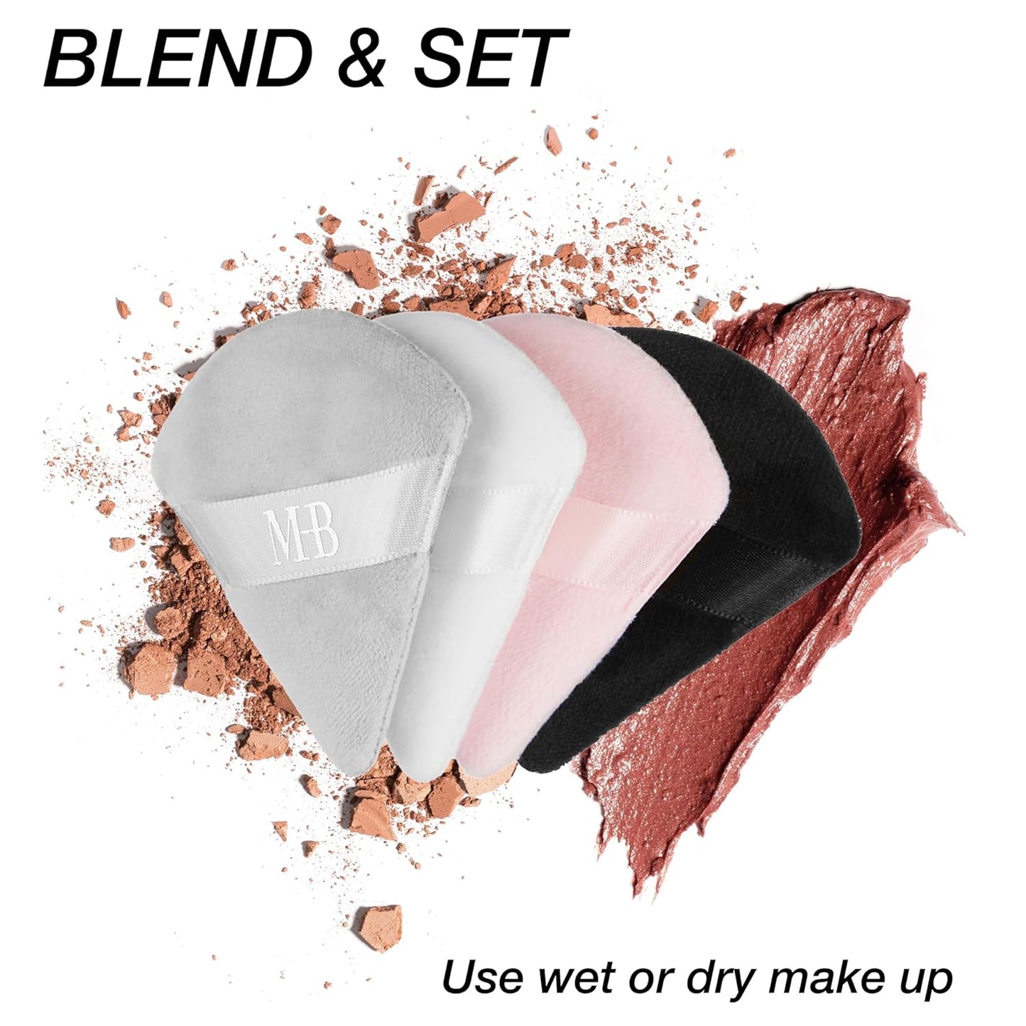8pc Beauty Buffs Set - Teardrop Shaped Beauty Blenders Collection, Flawless Finish Makeup Sponges To Blend & Set - Cosmetic Beauty Puff Makeup Applicators Professional Beauty Tools