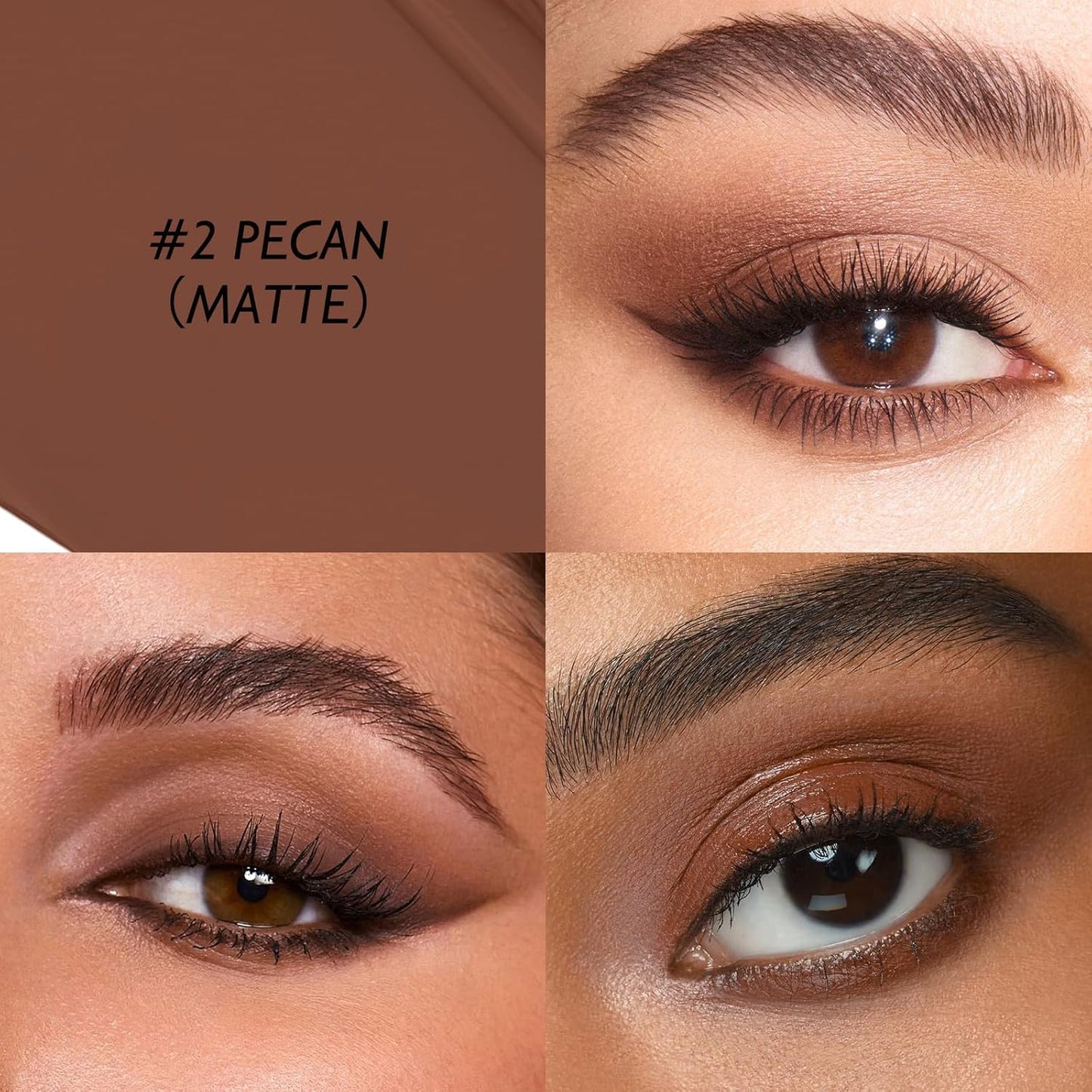 Eyeshadow Stick Matte Eye Shadow Pencil Cream to Powder Eye Brightener Crayon Long-Lasting Crease-Proof Neutral Eyeshadow Buildable & Blendable High Pigmented Eye Liner Makeup for Women, 2 PECAN