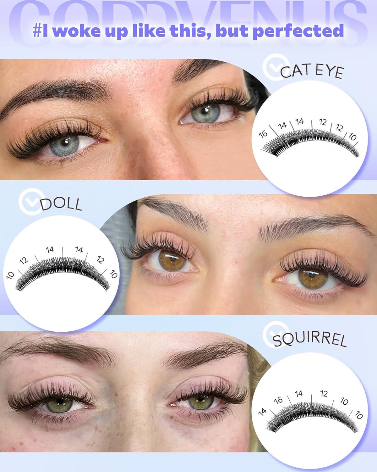 Wispy Lash Clusters Natural Eyelash Clusters No Makeup Look Cluster Eyelash Extensions 10-16mm DIY Lash Extension CC Curve