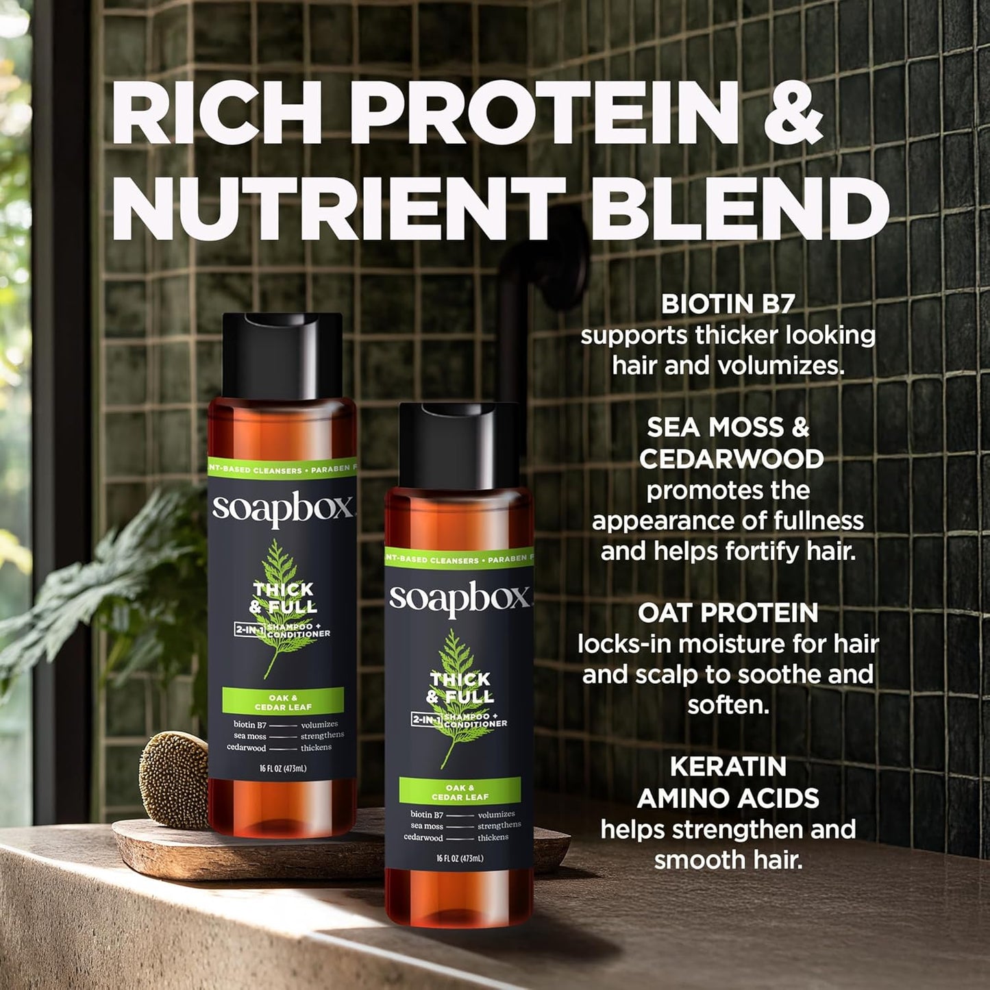 Soapbox Men's Shampoo and Conditioner Variety Duo, One Thick and Full & One Scalp Care, 2 in 1 For Men, Mens Shampoo & Conditioner, 16oz