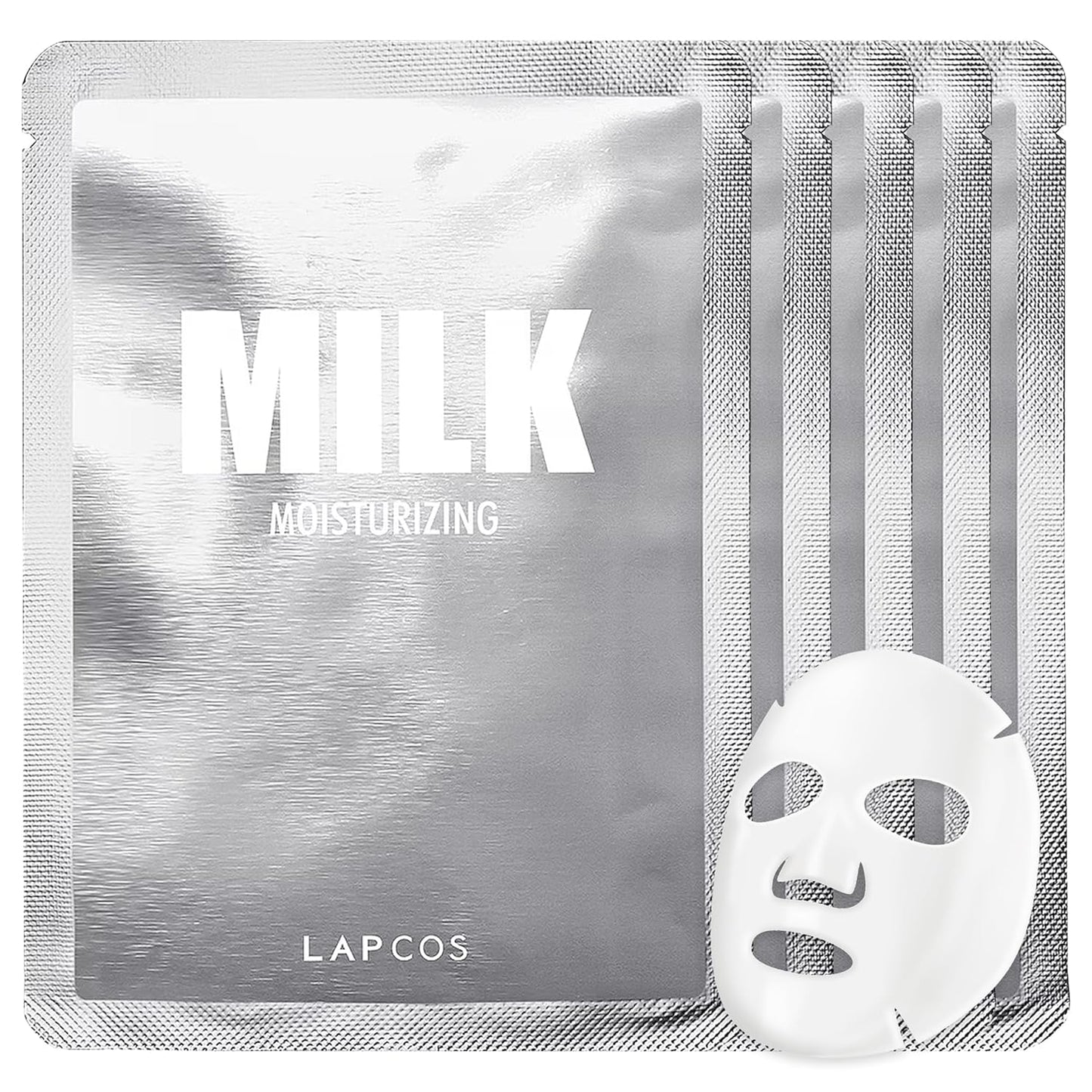 LAPCOS Milk Sheet Mask, Moisturizing Daily Face Mask to Replenish and Restore Dry Skin, Korean Beauty Favorite, 5-Pack