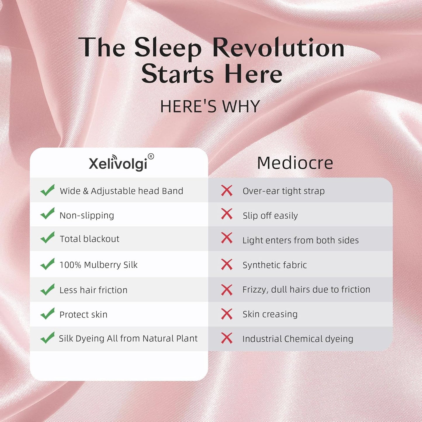 Silk Sleep Mask for Women and Men, Side Sleeper, 22 Momme Pure Mulberry Silk Total Blackout 100% Mulberry Eye Mask with Adjustable Headband Full Size, Eye Masks for Sleeping and Travel