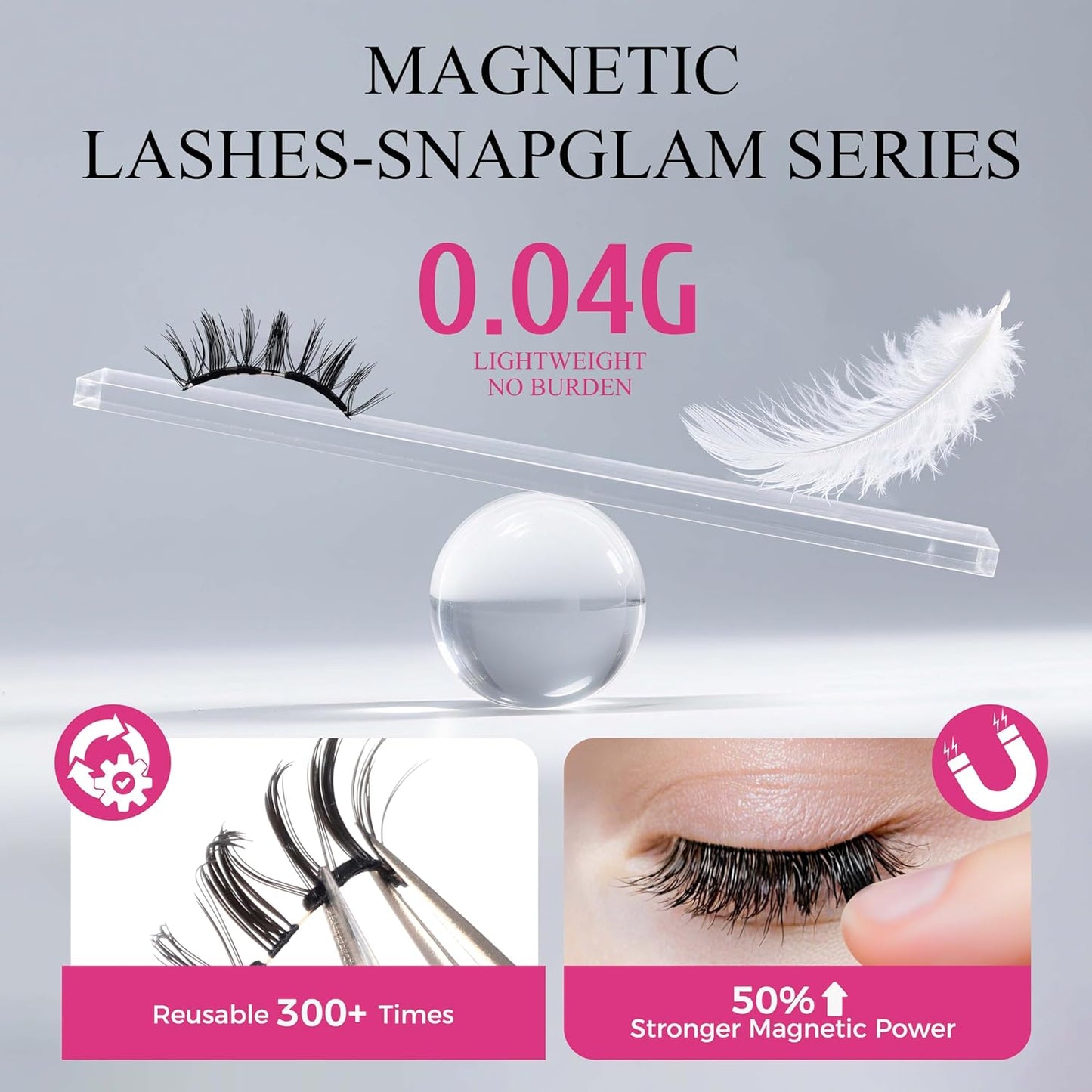 VEYESBEAUTY Magnetic Eyelashes with Applicator Reusable Magnetic Lashes Natural Look No Glue Needed False Eyelashes, AnimeWink Lashes Kit Easy to Wear and Remove