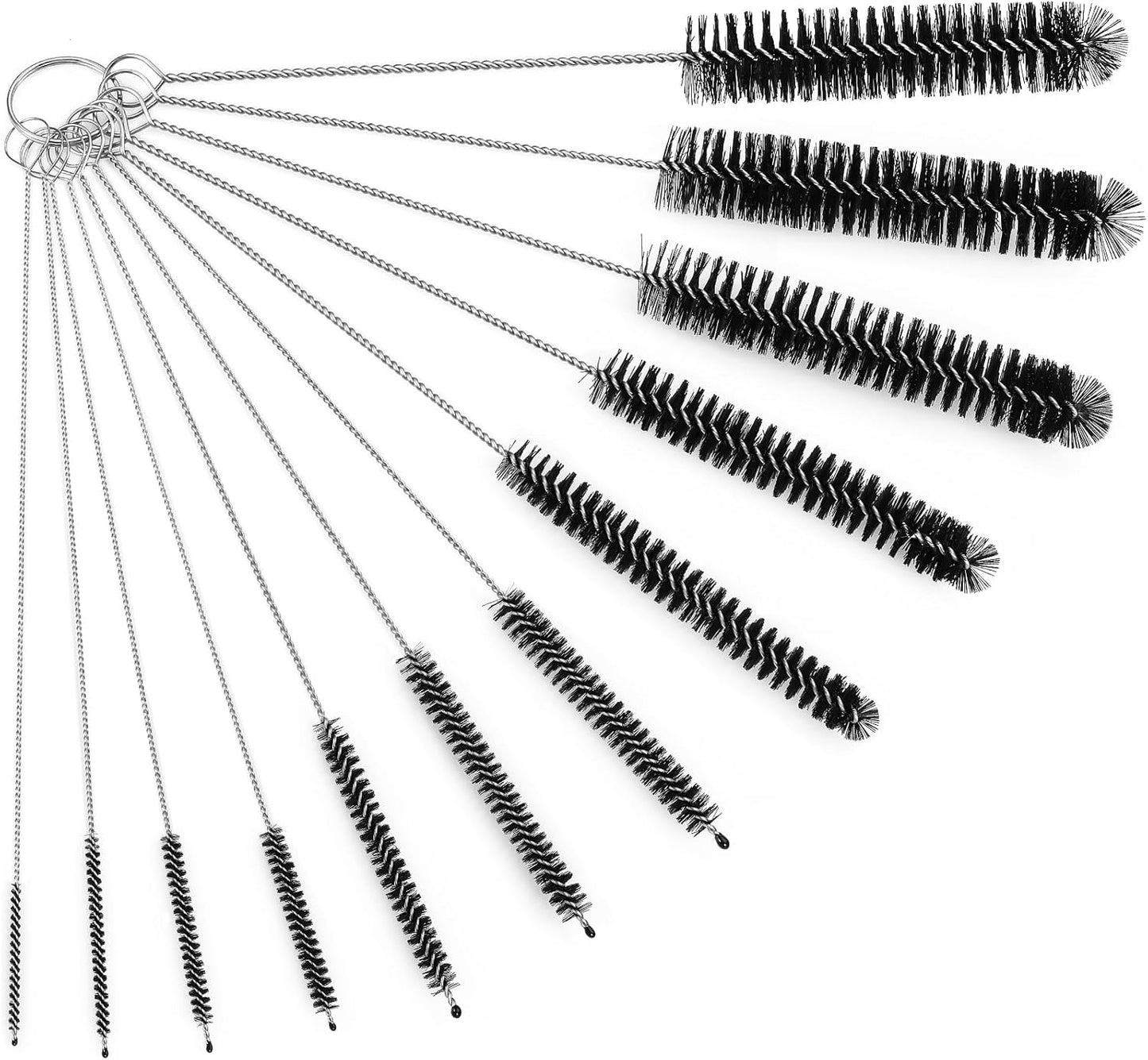 Straw Cleaner Brush Set, 12 Pieces Botthle Cleaning Brush and Nylon Tube Brush Brush, 11.8 Inch Long Cleaning Brush Kit for Water Bottle, Straws on Tumbler, Sippy Cup, Tea Pot Spout