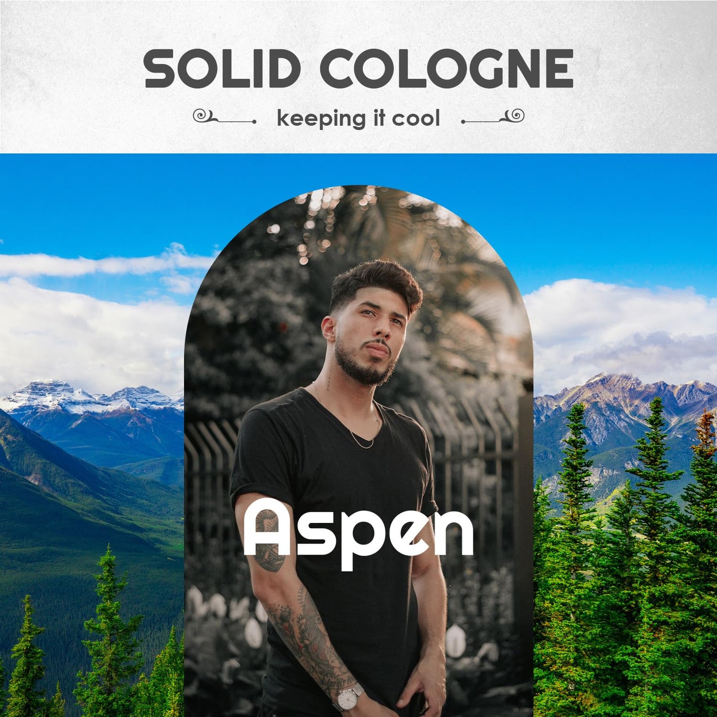 Aspen Solid Cologne for Men - Natural Wax, Redefined Fragrance (0.75 oz)