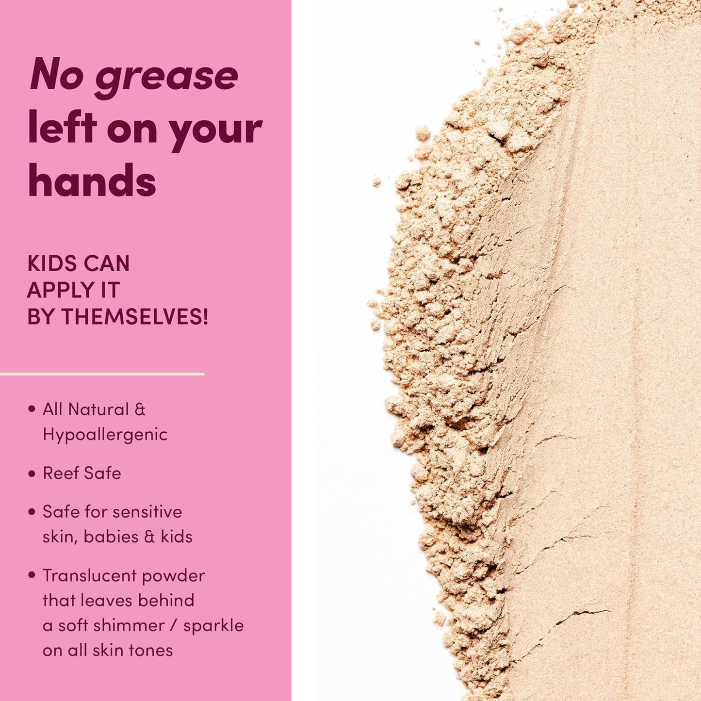 Bada Boom Bada Bling Shimmer Mineral Translucent Sunscreen Powder, Brush on SPF 50 and Sparkles