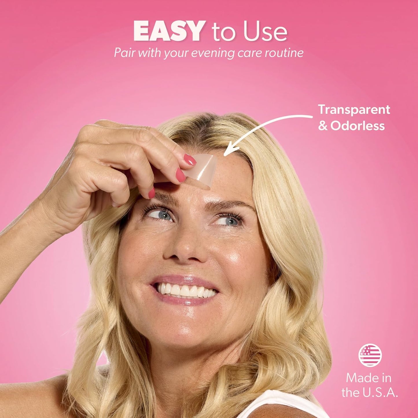 Smoothies Full Coverage Wrinkle Patches for Face Overnight - Facial Patches for Forehead, Elevens, Crows Feet and more, 192 Facial Adhesives per Box - Face Tape, Made in the USA