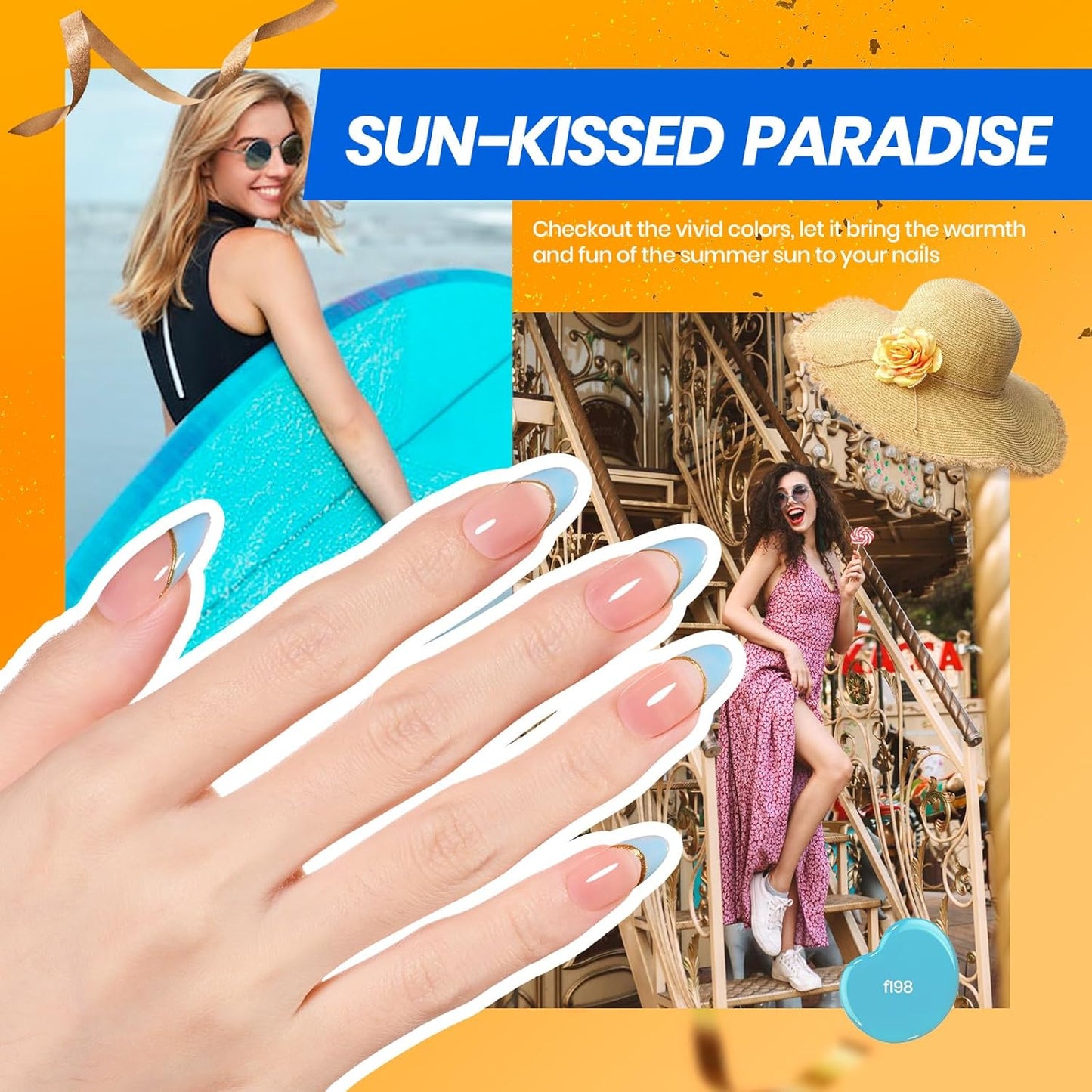 Beetles Gel Nail Polish Kit with U V Light -54 Pcs Gel Nail Kit Four Seasons Glow 32 Colors Set with Base Matte & Glossy Top Coat Soak Off Home DIY Manicure Nails Beginners Gifts for Women Teen Girls