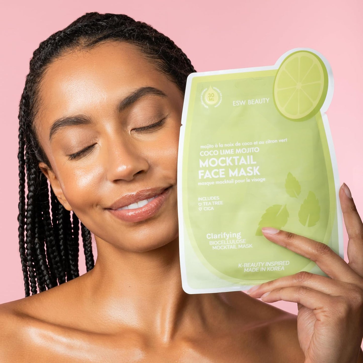 ESW Beauty Coco Lime Mojito Clarifying Face Mask - Hydrating, Revitalizing, Vegan Face Mask with Coconut Water, Lime & Tea Tree for Radiant Skin
