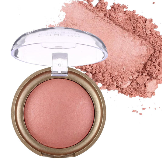 Baked Blush, Marbleized Blush for Cheeks, Shimmery Satin Finish Blushes Powder Palette, Buildable Color Natural Face Makeup Powder