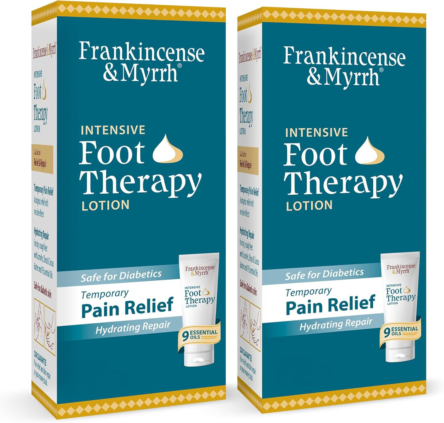 Frankincense and Myrrh Foot Pain Relief Cream - Intensive Foot Therapy Lotion - Diabetic Nerve Pain Relief Cream | Restless Leg Syndrome | Frankincense Essential Oil, 3 Ounce (2-Pack)