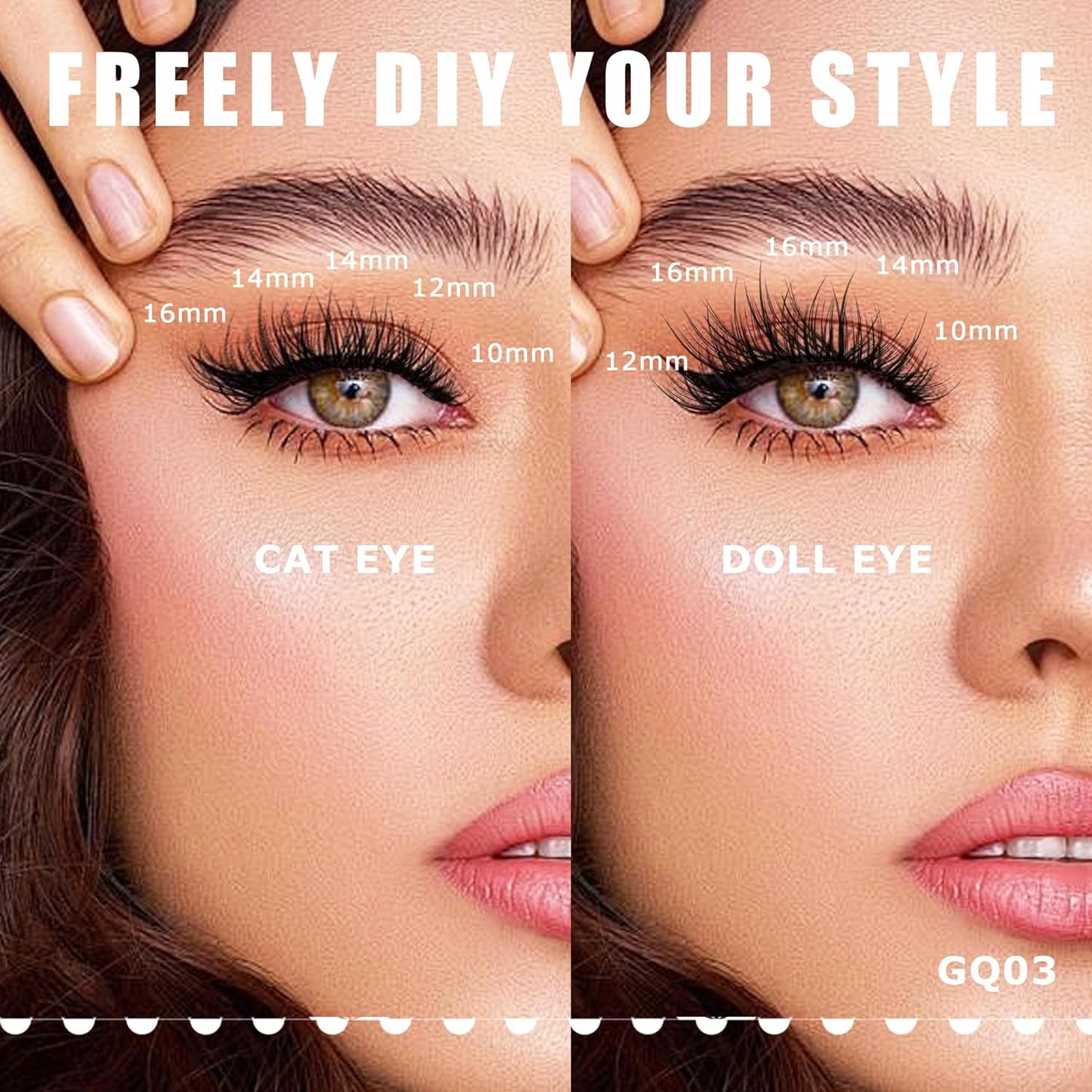 GAQQI Lash Clusters, Eyelash Clusters DIY Lash Extensions D Curl Cluster Lashes 120PCS 14MM Only, Natural and Wispy Individual Lash Wisps (GQ03,14mm,D Curl)