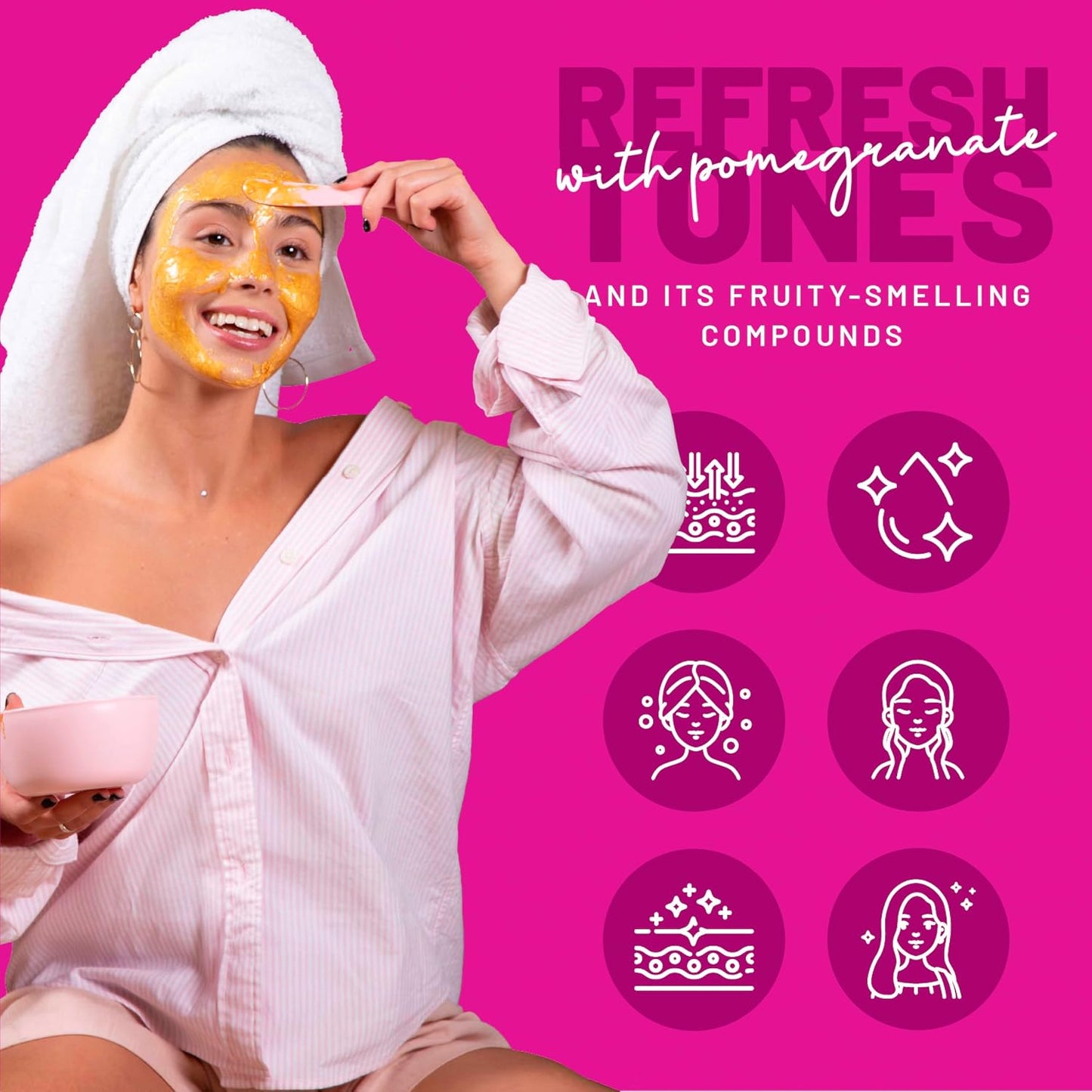 BRÜUN Peel-Off Pomegranate Jelly Mask for Face Care – A 23 fl oz Rubber Jar for 30 to 35 Treatments – A Skin Care Moisturizing Gel Mask of Spa Set for Men, Women and Adults