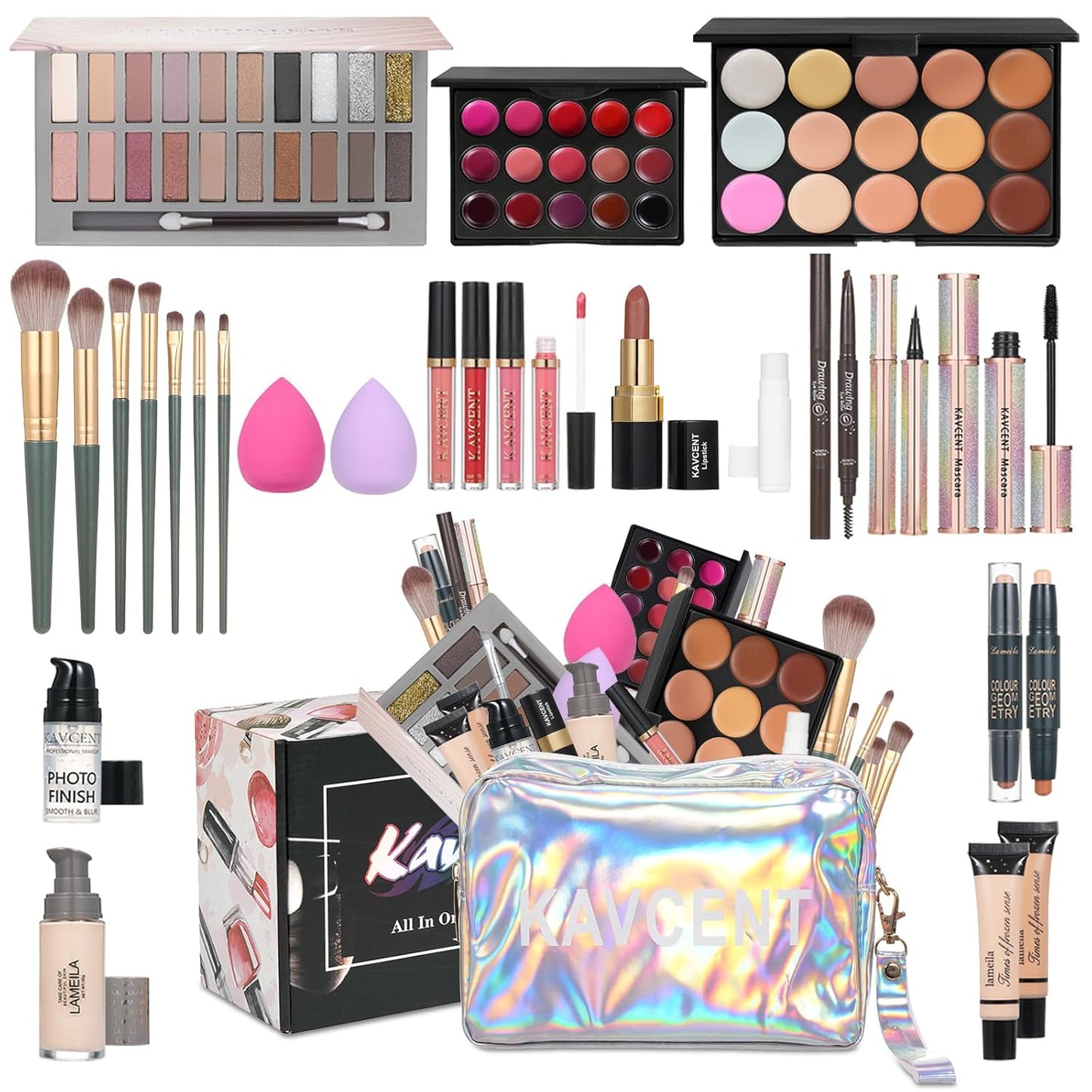 Makeup Kits Makeup Kit for Women Full Kit Makeup Set for Women Foundation Face Primer Eyeshadow Concealer Lipstick Makeup Bag Makeup Sets for Teens