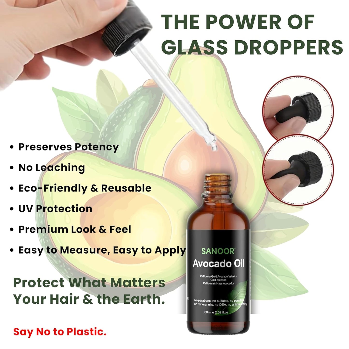 California Gold Avocado Oil - 100% Pure & Cold-Pressed - Premium Grade for Hair & Skin with Nutrient-Rich Hair Butter - 2.02oz (60ml)