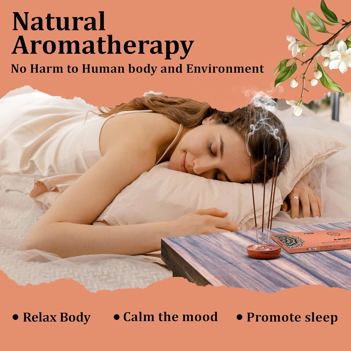 Raajsee Amber Incense Sticks 100 Gm Pack-100% Pure Organic - Natural Hand Rolled Free from Chemicals-Insence for Church,Relaxation, Meditation & Sensual Therapy