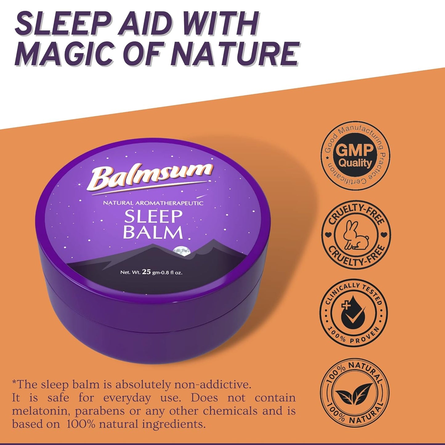 Natural Sleep Balm 100% Natural Scented Relaxing Balm for Children and Adults, Calming Night Balm, Organic Sleep Balm-25gm-