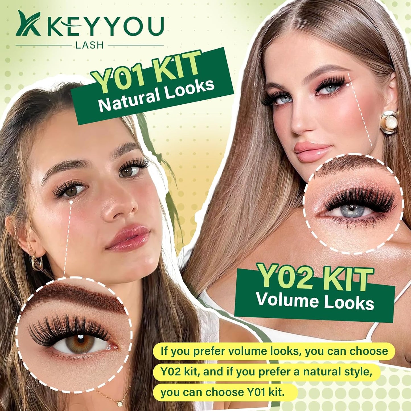 DIY Lash Extension Kit KEYYOU 144pcs Lash Clusters Eyelash Extension Kit with Mascara Brush Bond and Seal Lash Glue Remover Lash Applicators Lash Brush for DIY Lash Extensions (Y02 Kit)