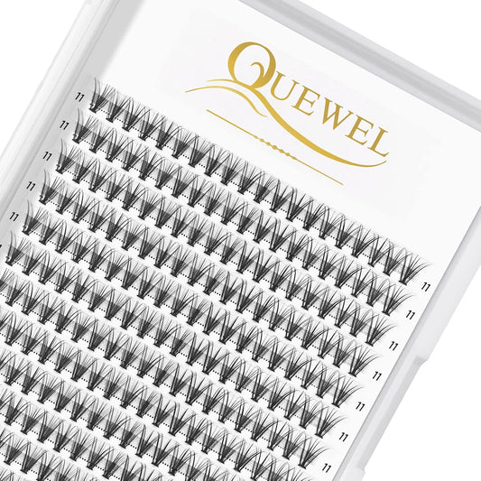 QUEWEL Lash Clusters 240Pcs Individual Lashes 20D 0.07D Curl 11mm Knot-Free Lash Extensions Clusters Lashes Soft&Natural False Eyelashes Individual DIY Eyelash Extension at Home(20D 0.07D 11)