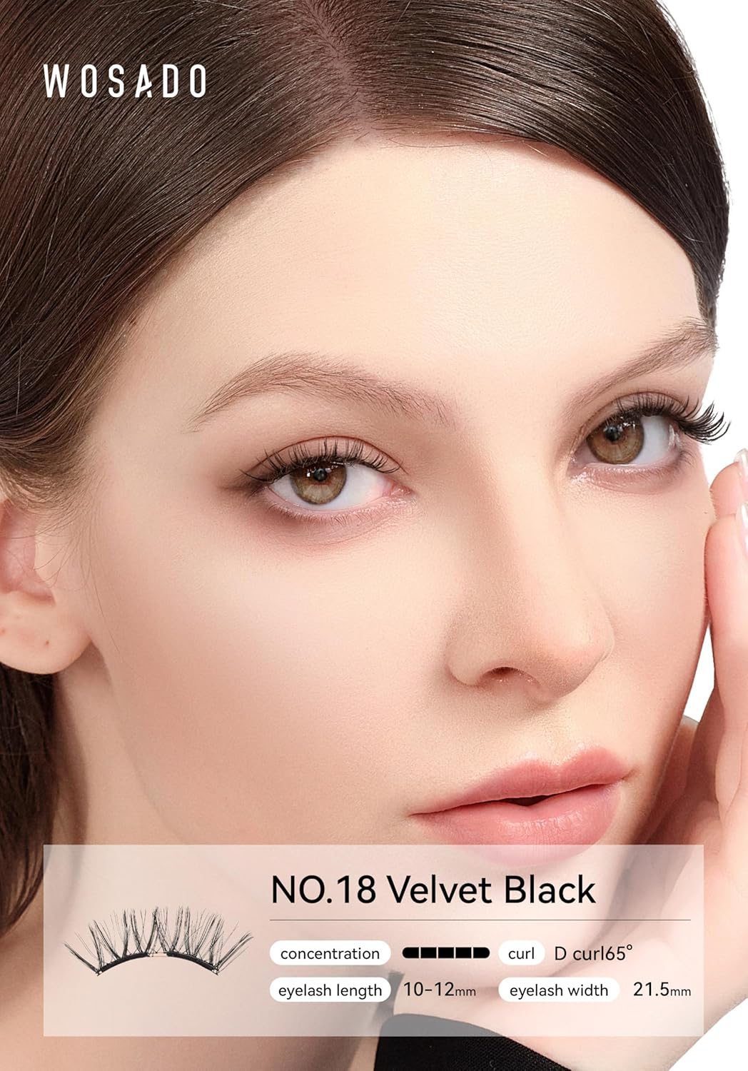 Soft Magnetic Eyelashes Kit with Applicator, No.18 Velvet Black, Reusable Glue-free Wispy Magnetic Lashes, Cruelty-free False Lashes, Waterproof, Lightweight, Suit for Heavy Makeup