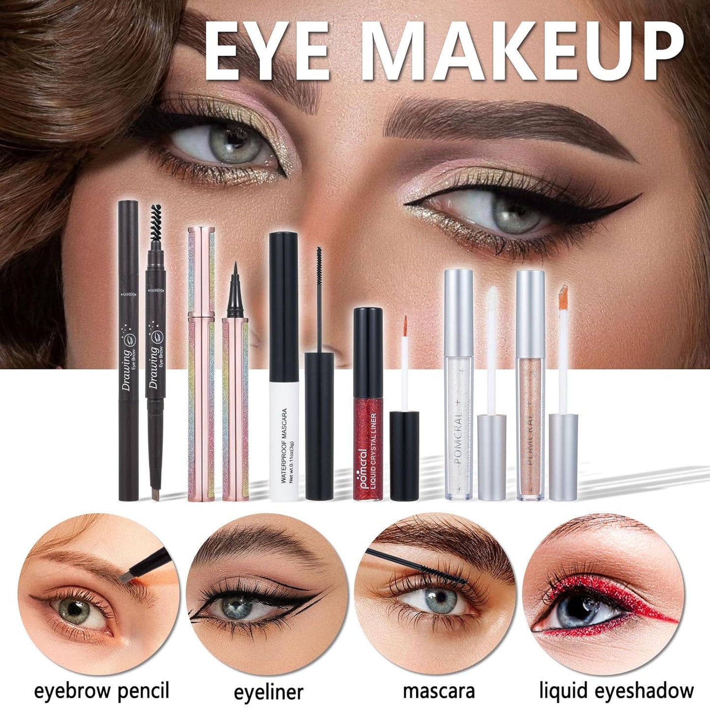 All In One Makeup Kit,Full Makeup Set For Wonmen Includes 40 Colors Eyeshadow Palette Lip Gloss Liquid Lipstick Make up Sponge Brushes Eyebrow Concealer With Makeup Bag