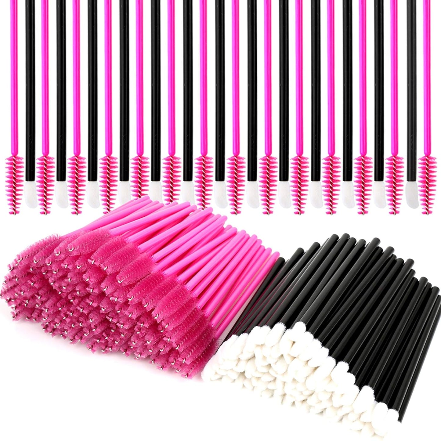 Teenitor 200 Pcs Mascara Wands & Lip Applicators - Disposable Makeup Applicators in Hot Red