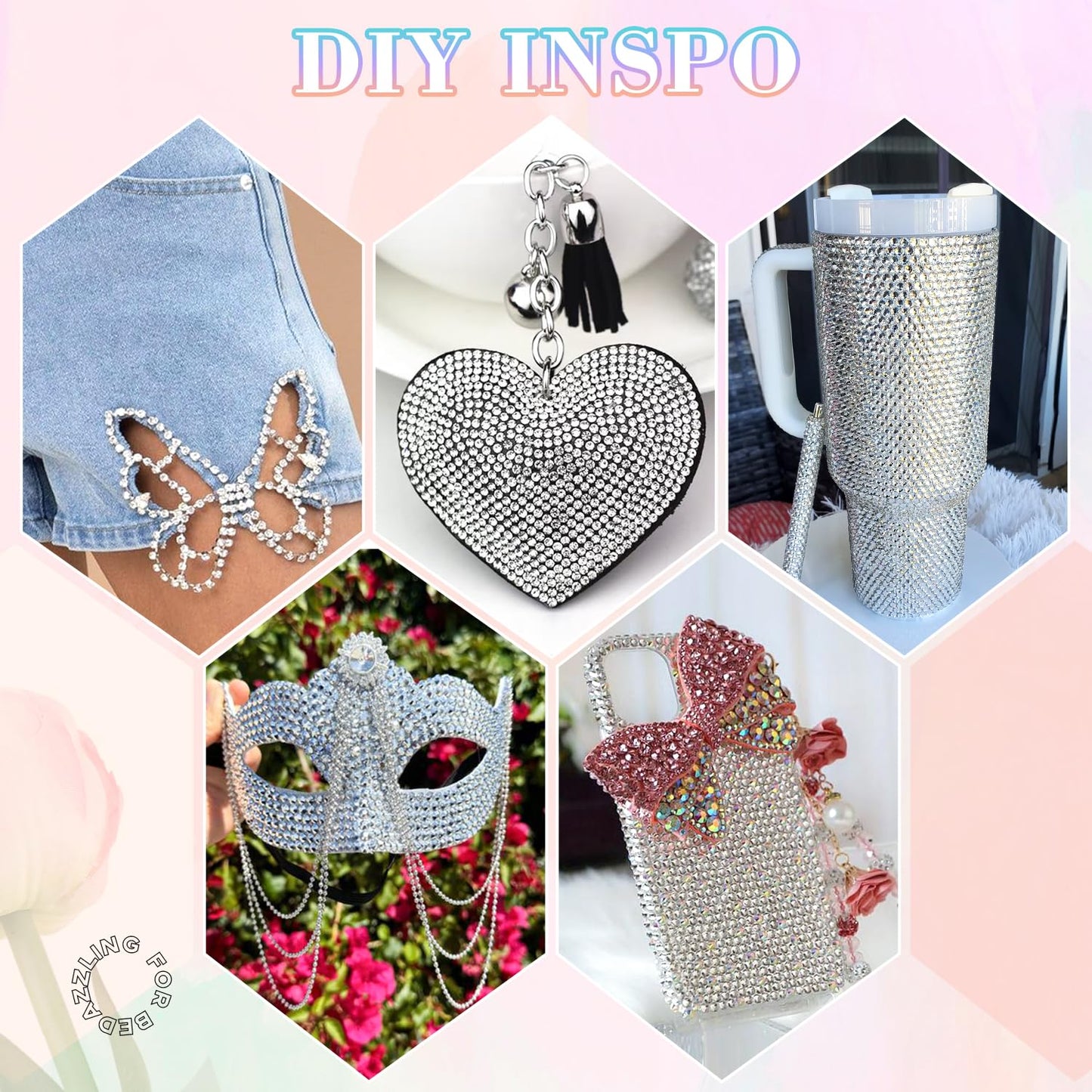 25000Pcs Resin Jelly Rhinestones with Tweezers for Crafting, 2-6mm Mixed Sizes (Clear) Non Hotfix Flatback Gems, Bedazzling Crystal for DIY Crafts Clothing Tumblers Mugs Shoes Decor Nail Art