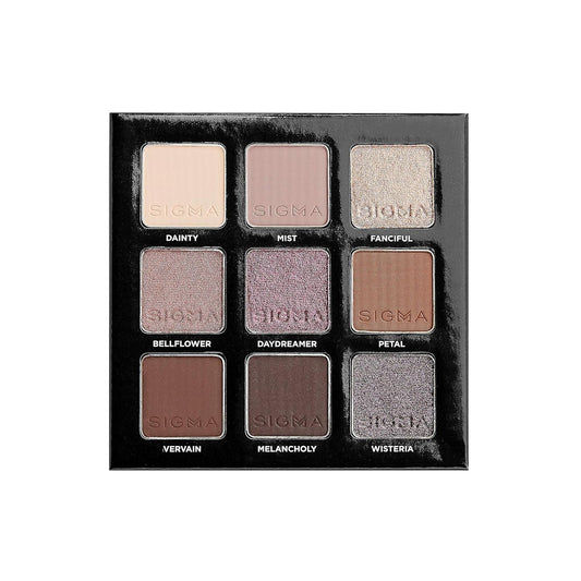 Sigma Beauty On-the-Go Eyeshadow Palette - Hazy - 9 Bold Eyeshadow Shades in Matte, Shimmer and metallic Finishes - Highly Pigmented Vegan Eye Makeup Palette - Clean Beauty Products