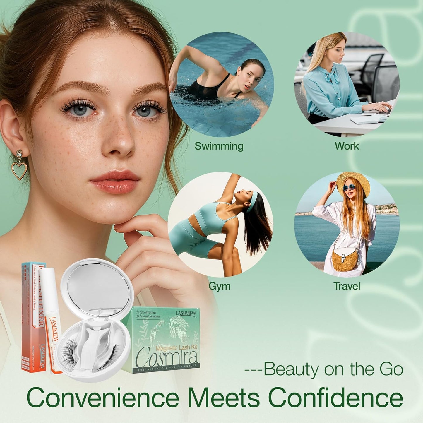 LASHVIEW Upgrade Soft Magnetic Eyelashes with Applicator, Reusable Soft Magnetic Lashes Natural Look, No Glue Needed,Comfort& Convenient Portable All-in-One Box (L01)