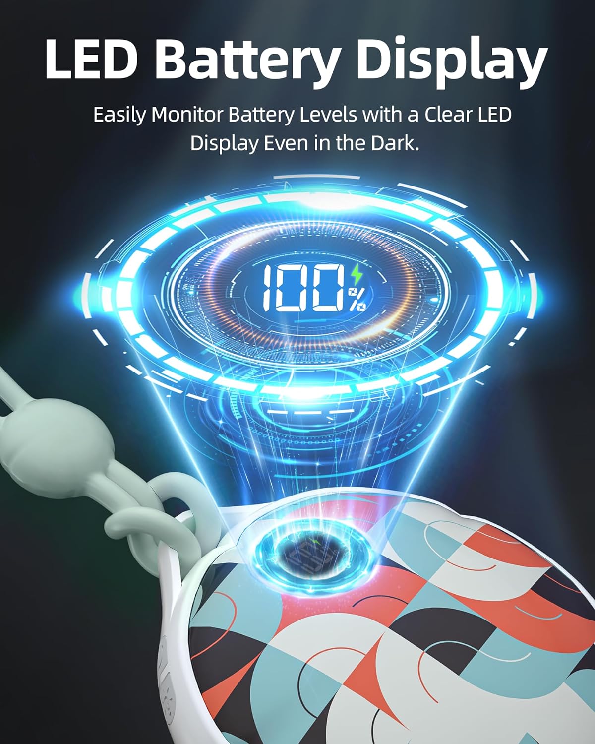 FrSara Hand Warmers Rechargeable, Hangable Electric Hand Warmer w/ 4000mAh Last 10 Hours, 3-Level Heat w/Strip, Light & Display, Gift for Outdoors Camping Hiking Skiing Raynauds & Christmas