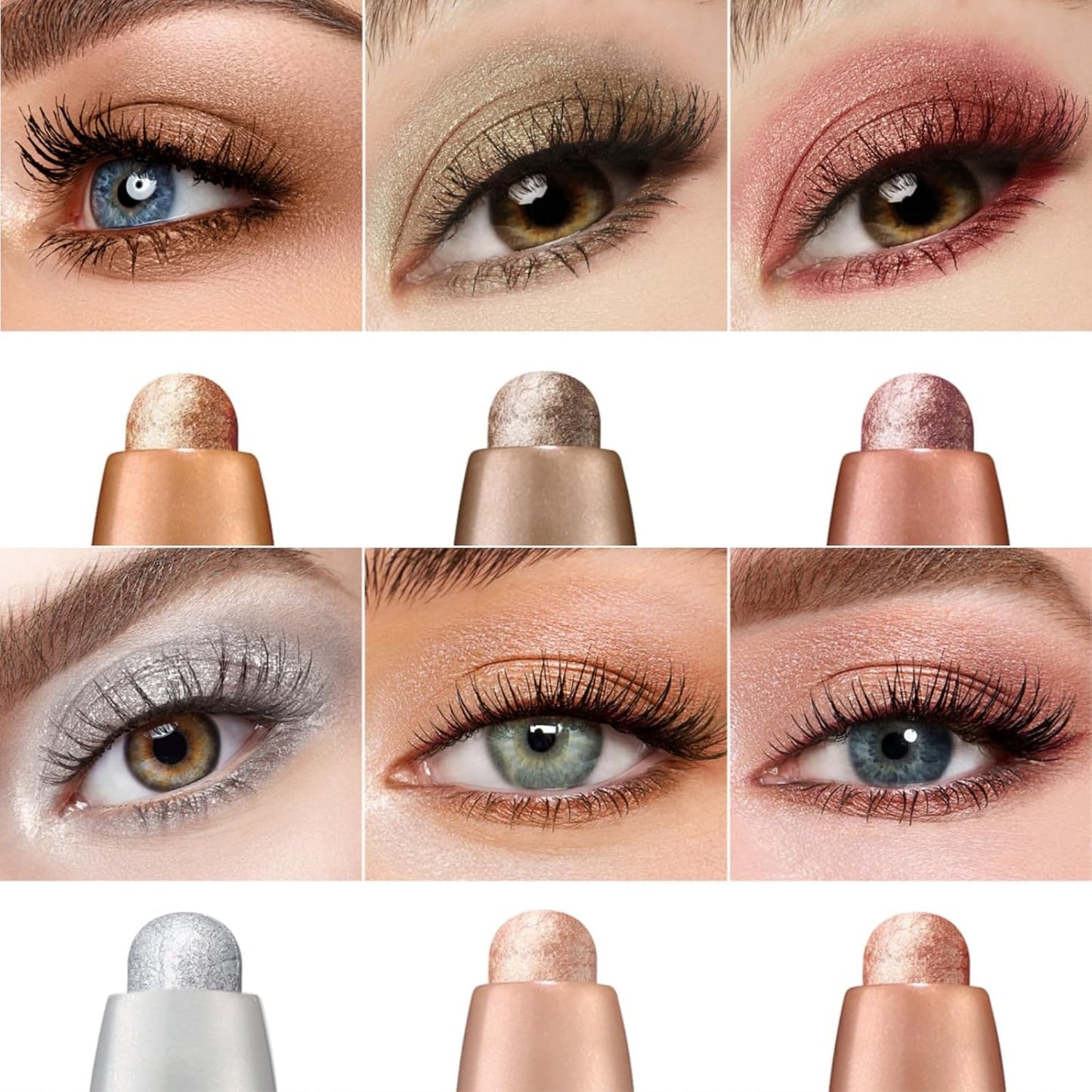 Jolilab Eyeshadow Stick Set, 4 Colors Matte Professional Bright-Colored Contouring and Highlight Stick, Cream Waterproof Long Lasting High Pigmented Eye Shadow. (4, 01+05+06+07)