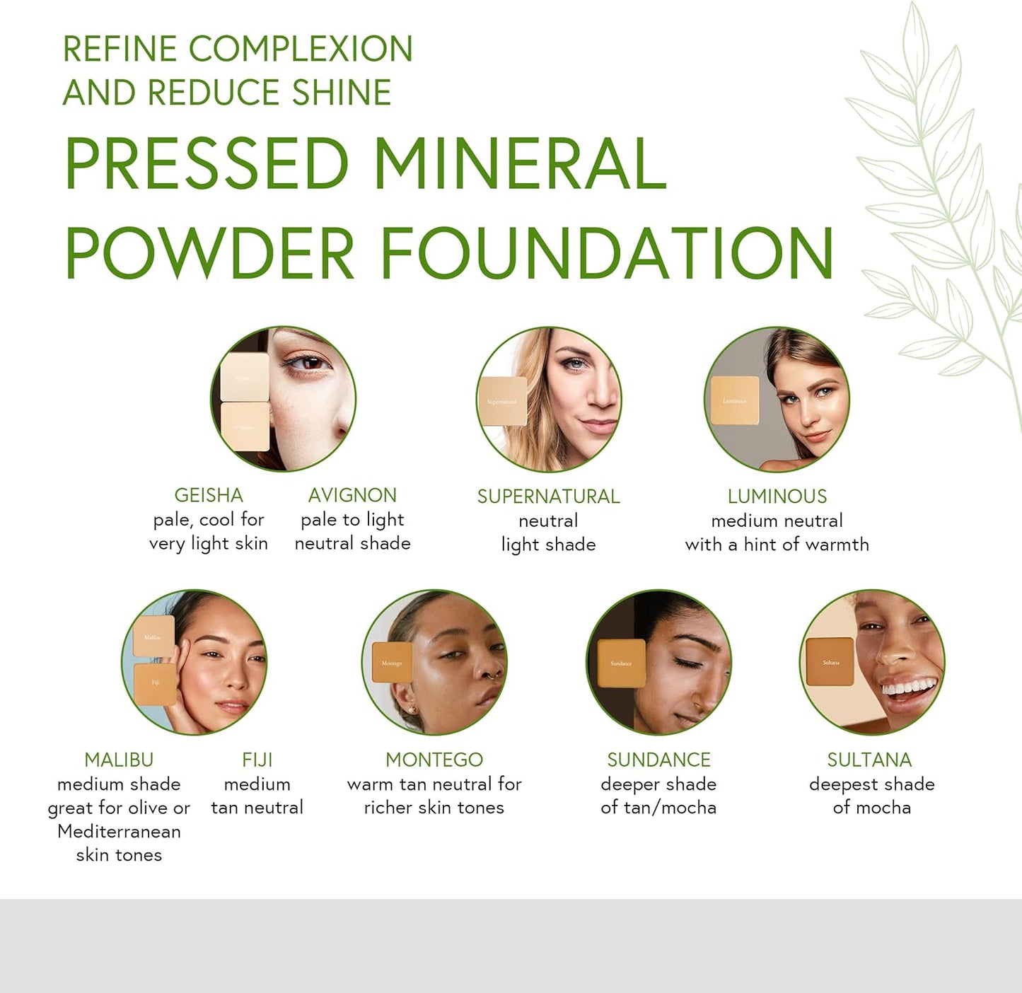 Honeybee Gardens Pressed Mineral Powder Foundation Refill, Supernatural,8g