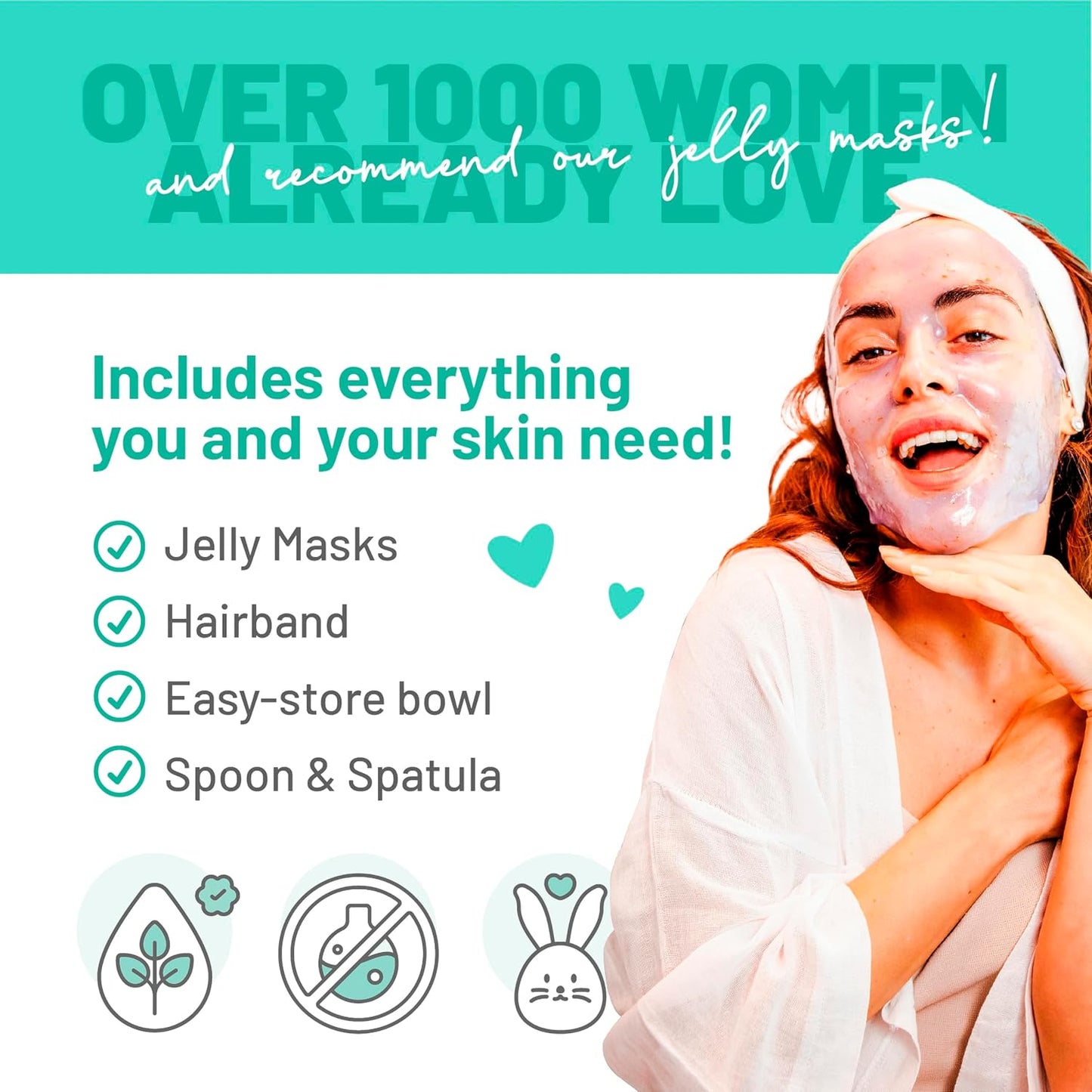 BRÜUN Jelly Mask Jar Chlorella Peel-Off Face Care Rubber Mask - A 23 fl oz Skin Care Moisturizing Gel Mask Jar Spa Set for Men, Women and Adults on Formal Gatherings and Events