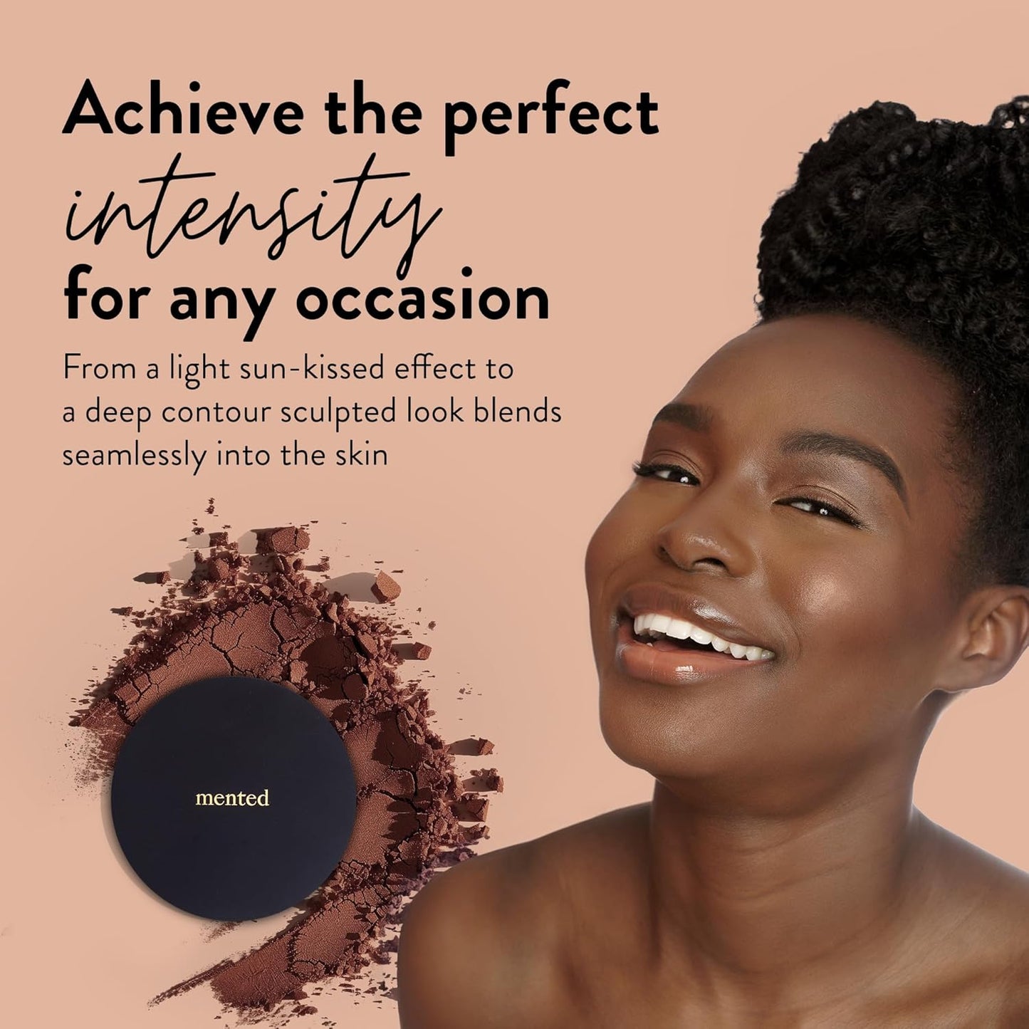 Mented Cosmetics Made in Italy, Cruelty Free Makeup, Vegan, Paraben Free, Shimmer Bronzer, Highlighter Bronzing Powder Palette for Face with Vitamin E + A, 0.35oz/10g, Out of the Office